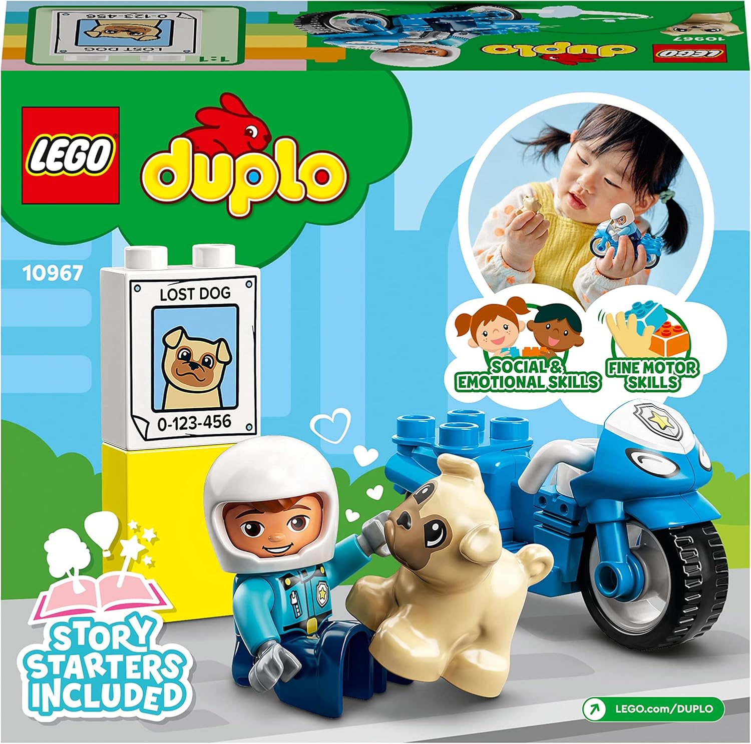 LEGO DUPLO Town Rescue Police Motorcycle Toy - Building Set for Toddlers 2+ 7