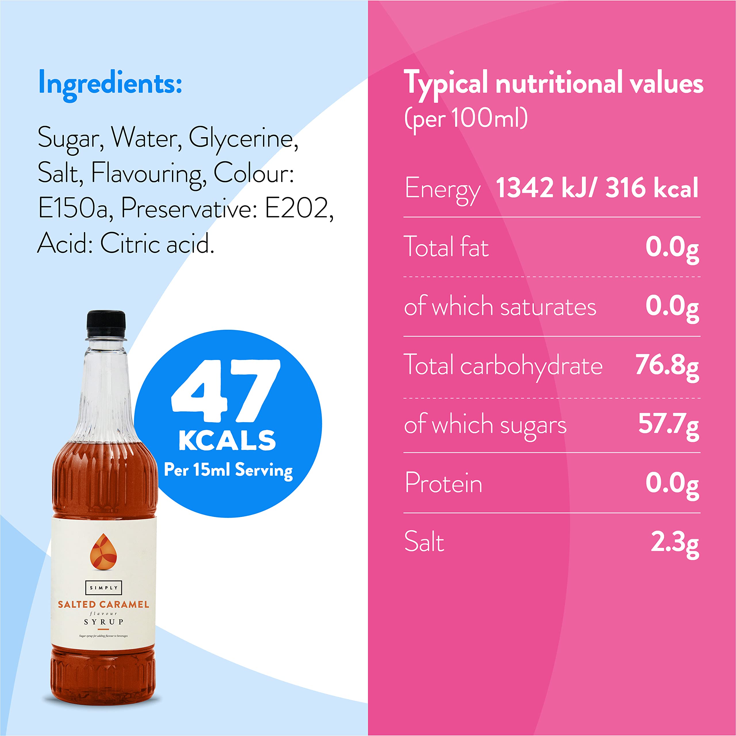 Einfach gesalzener Karamellsirup – veganer, nussfreier aromatisierter Sirup für Kaffee, Cocktails und Backen (1 Liter) 4