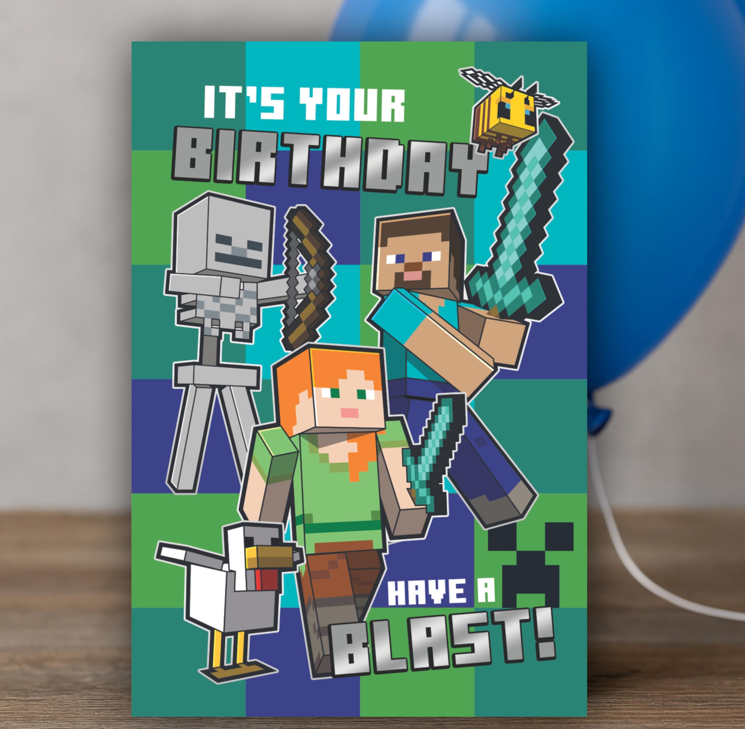 Danilo Promotions LTD Minecraft Birthday Card with Stickers | Standard Size | MN091 4