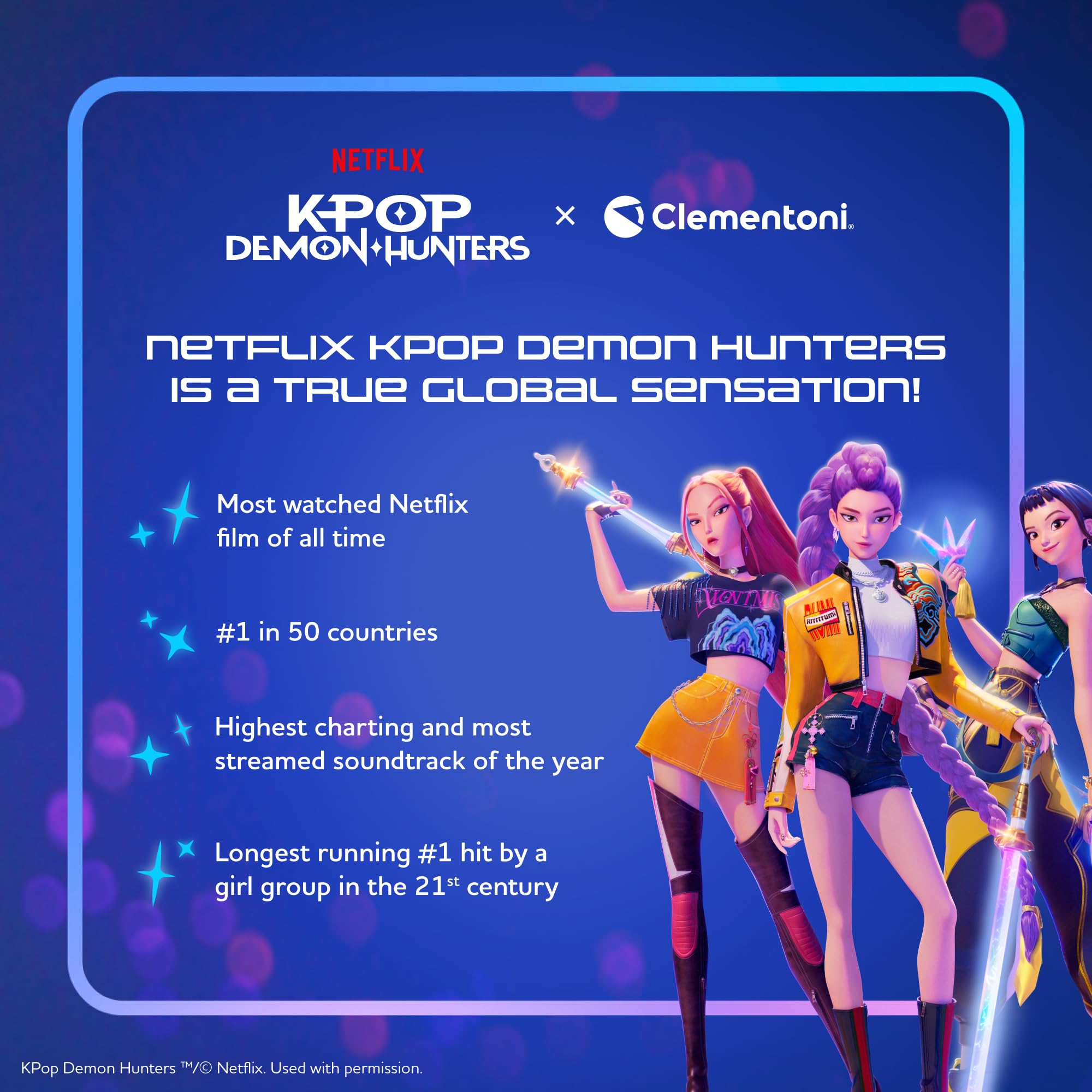 Clementoni KPOP Demon Hunters Super Puzzle - 180 Pieces | Age 7+ | 33.5 x 48.5 cm Finished Size 7