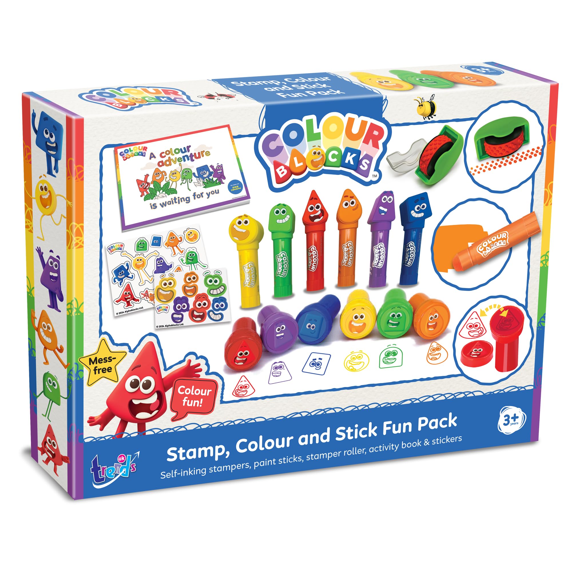 Colour Blocks Stamp & Paint Fun Pack - Arts and Crafts for Kids with Stickers and Activity Book