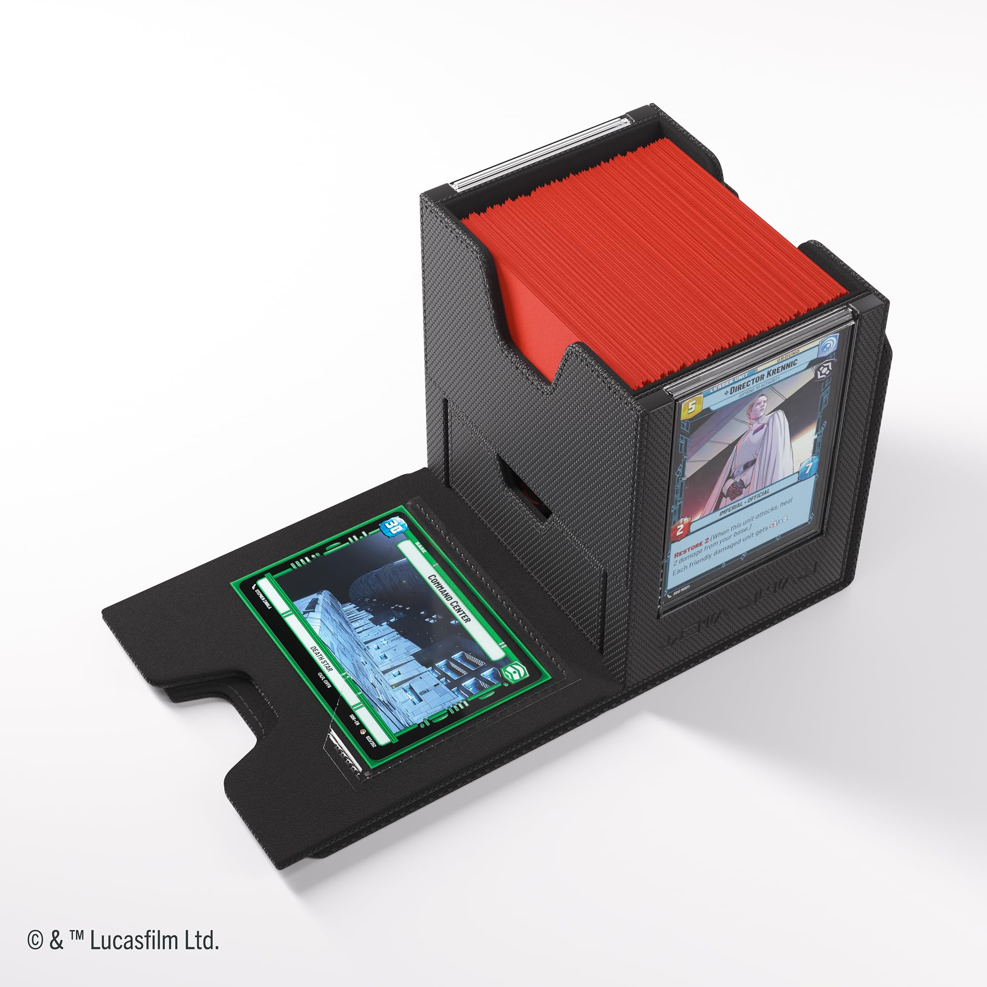 Gamegenic Twin Suns DECK POD - Black | Holds 100 Double-Sleeved Cards | UV Protection 5
