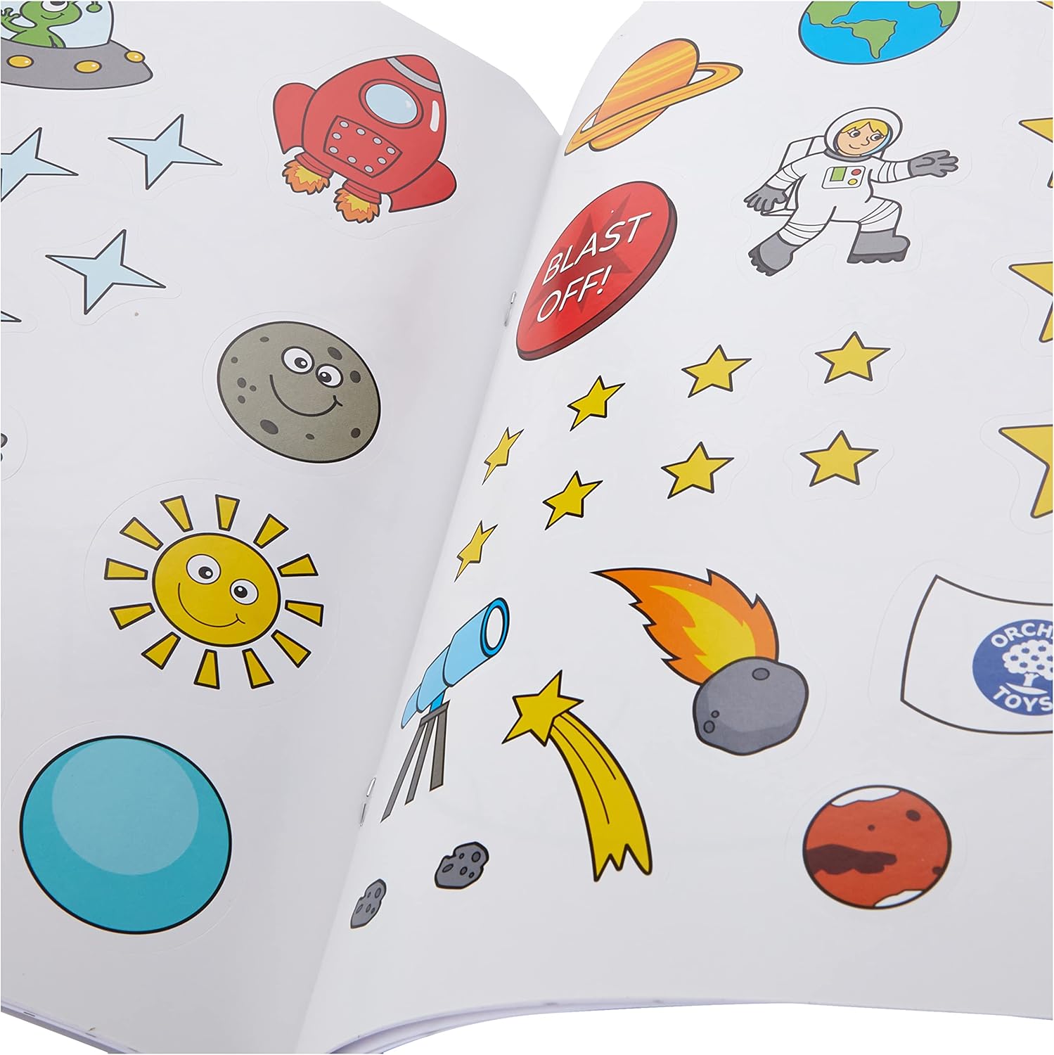 Orchard Toys Outer Space Sticker Colouring Book - Educational Activity Book with 35 Stickers - Ages 3+ 3