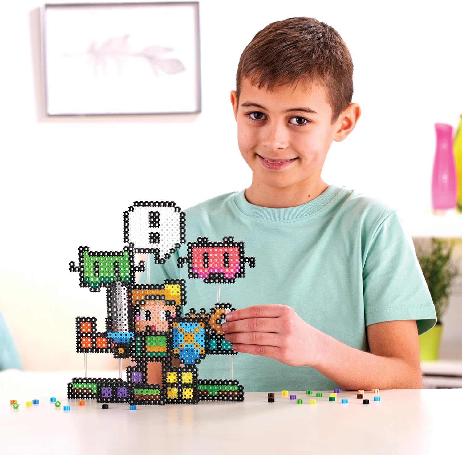 Simbrix 08184 Starter Pack Gamer Quest - 1000+ Piece 2D & 3D Pixel Art Building Set for Kids 5+ 6