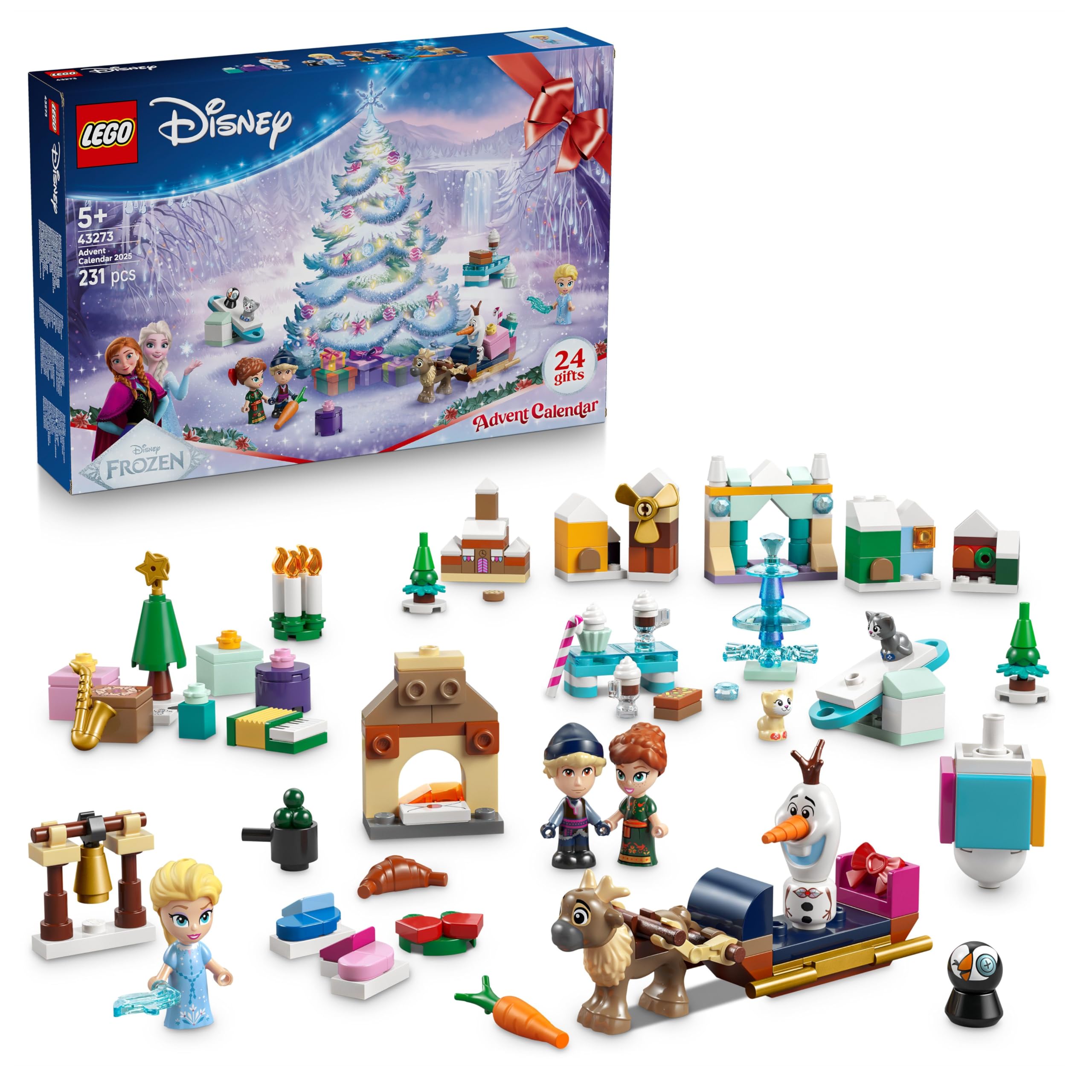 LEGO Disney Frozen Advent Calendar 2025 - Buildable Princess Toys for 5+ Years