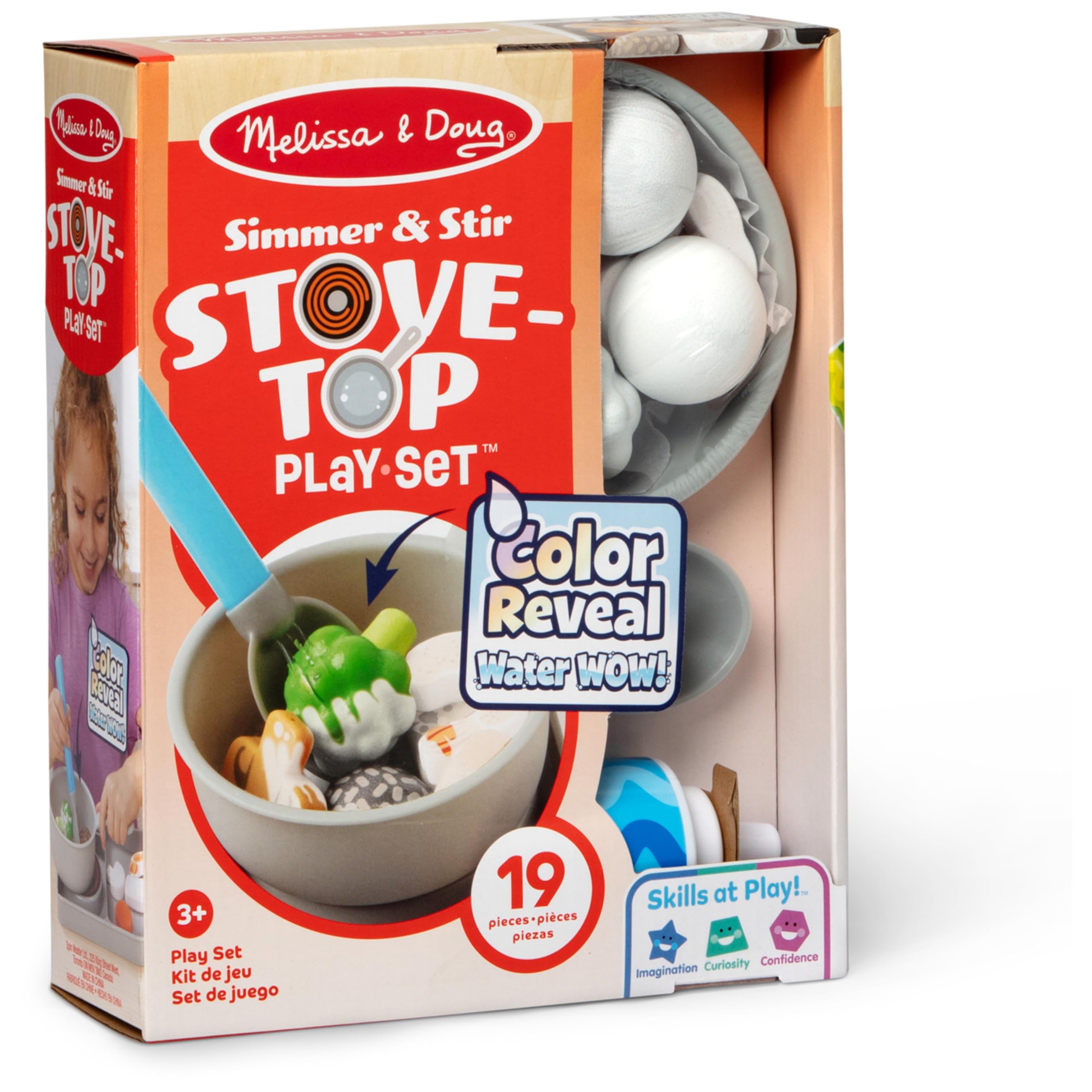 Melissa & Doug Simmer & Stir Stovetop Play Set | Color-Changing Food | Ages 3+ | Model 6074892 3