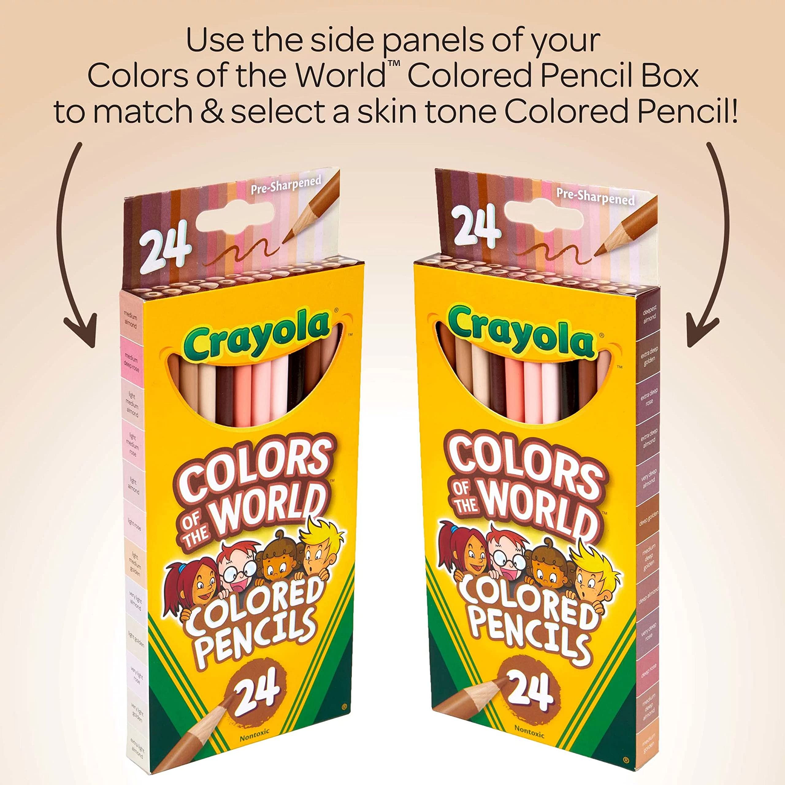 Crayola Colours of the World Coloured Pencils - 24 Multicultural Skin Tone Pencils for Kids 3+ 8