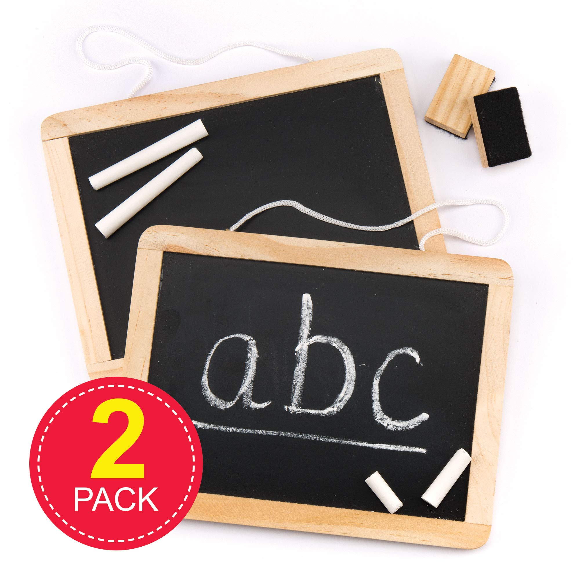 Baker Ross Wooden Chalk Board Set - Double-Sided Kids Craft Activity with Chalk and Eraser 3