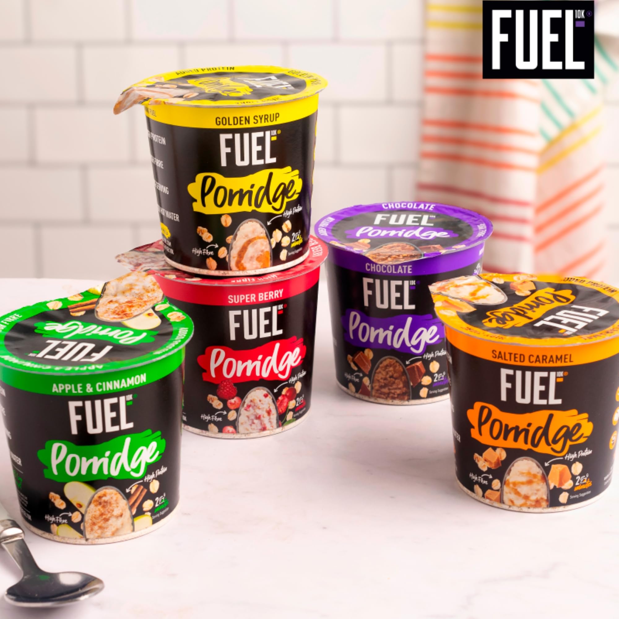 FUEL10K Golden Syrup High Protein Porridge Oat Cereal Pot - 8 x 70g 6