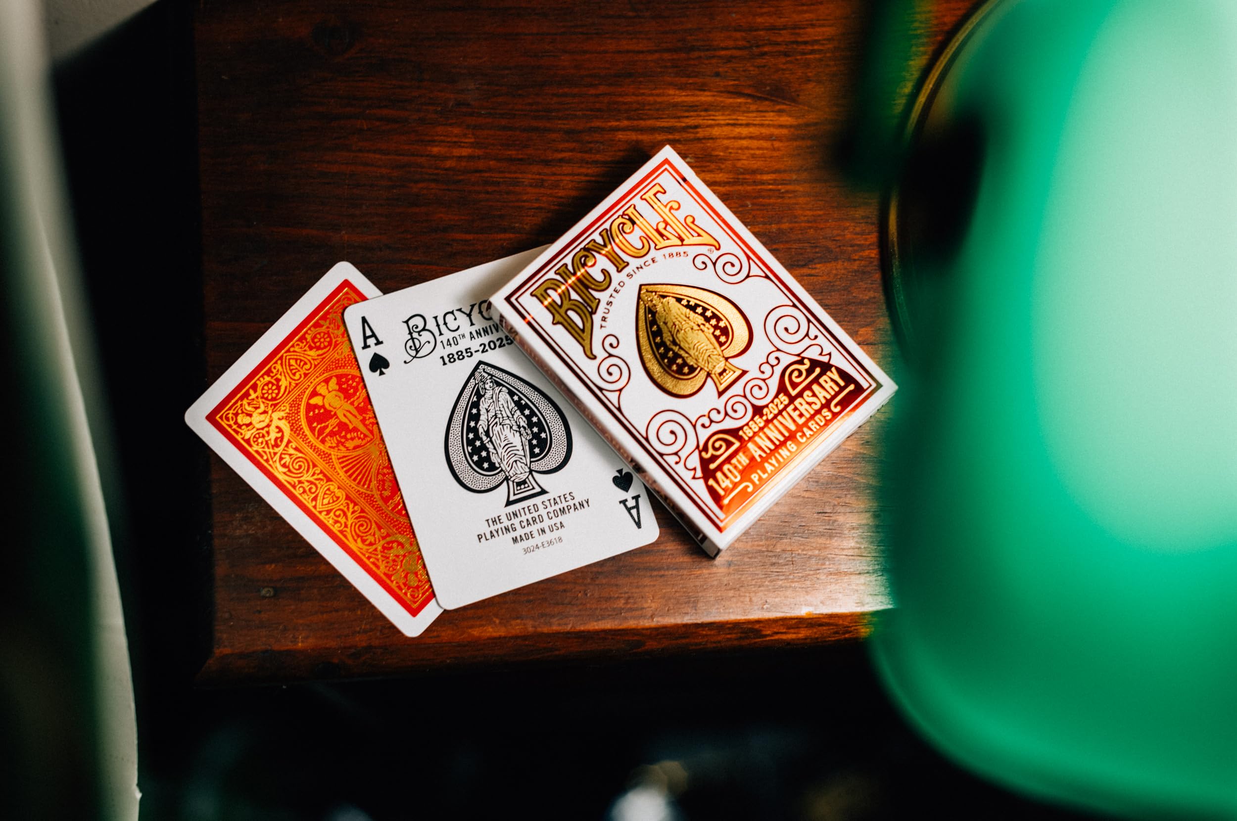 Bicycle 140th Year Anniversary Playing Cards Red and Gold Foil 6