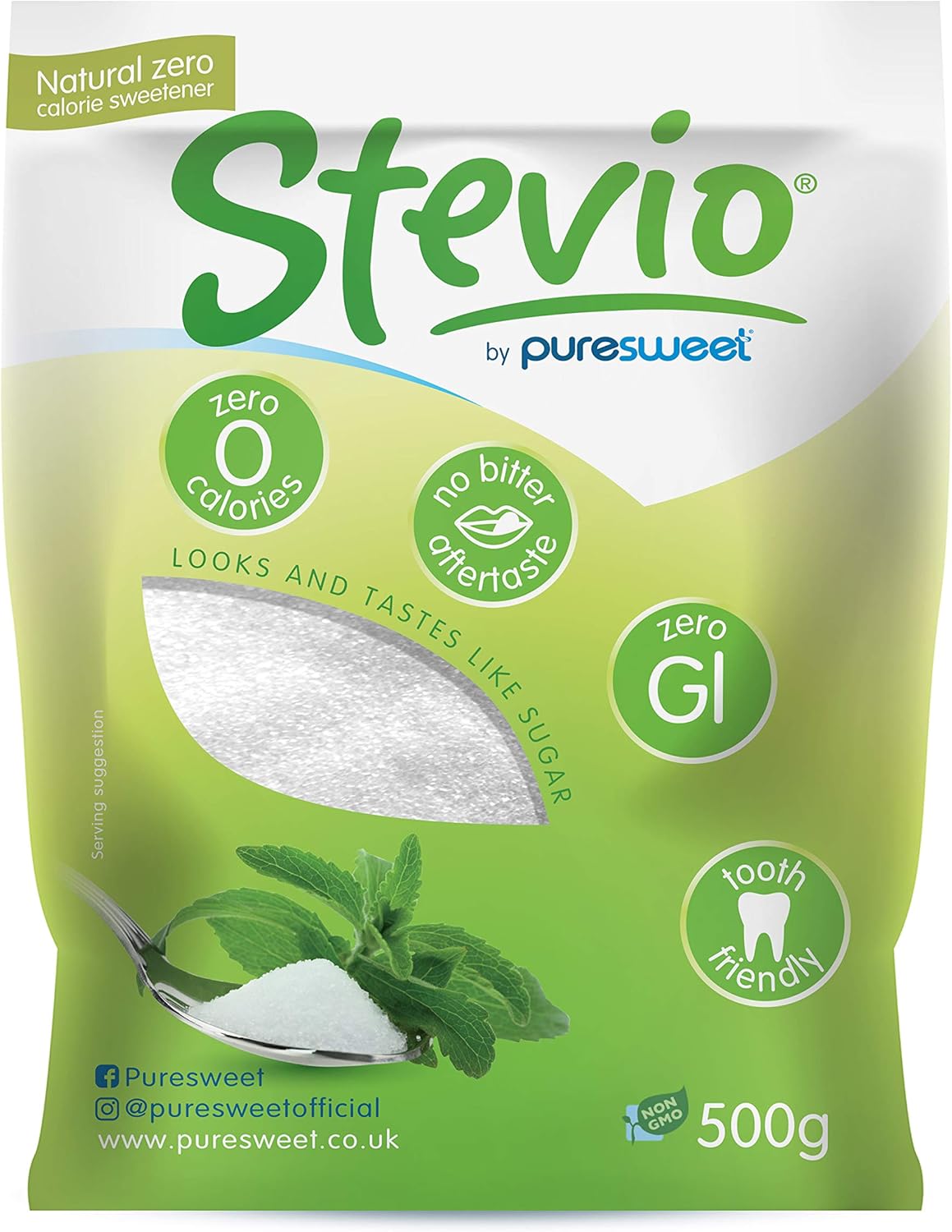 Stevio® Premium Stevia Sweetener 500g - Sugar Taste, Diabetic & Keto Friendly