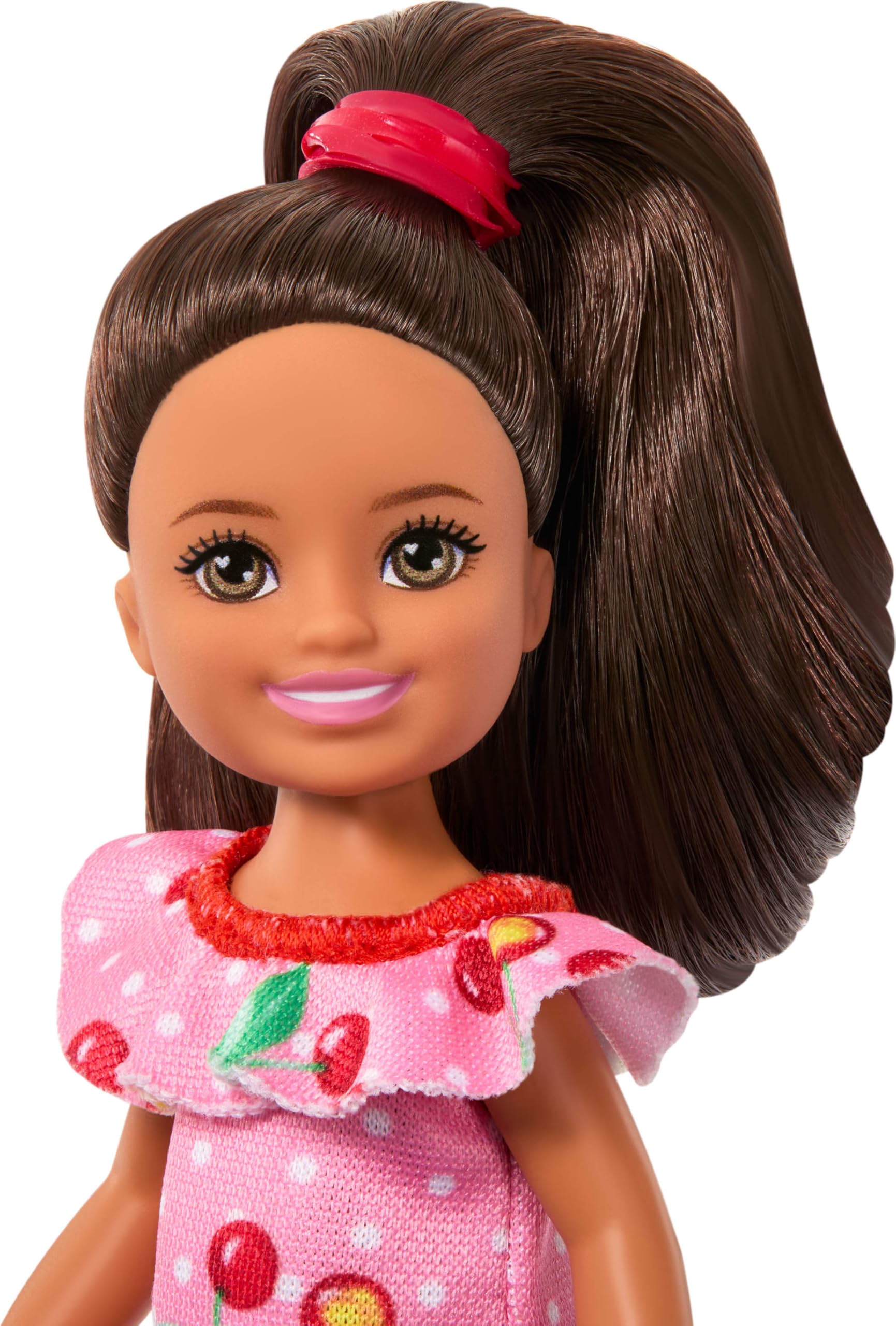Barbie Club Chelsea Lula Doll - 6-Inch Pink Cherry-Print Dress with Ponytail, Ages 3+ 3