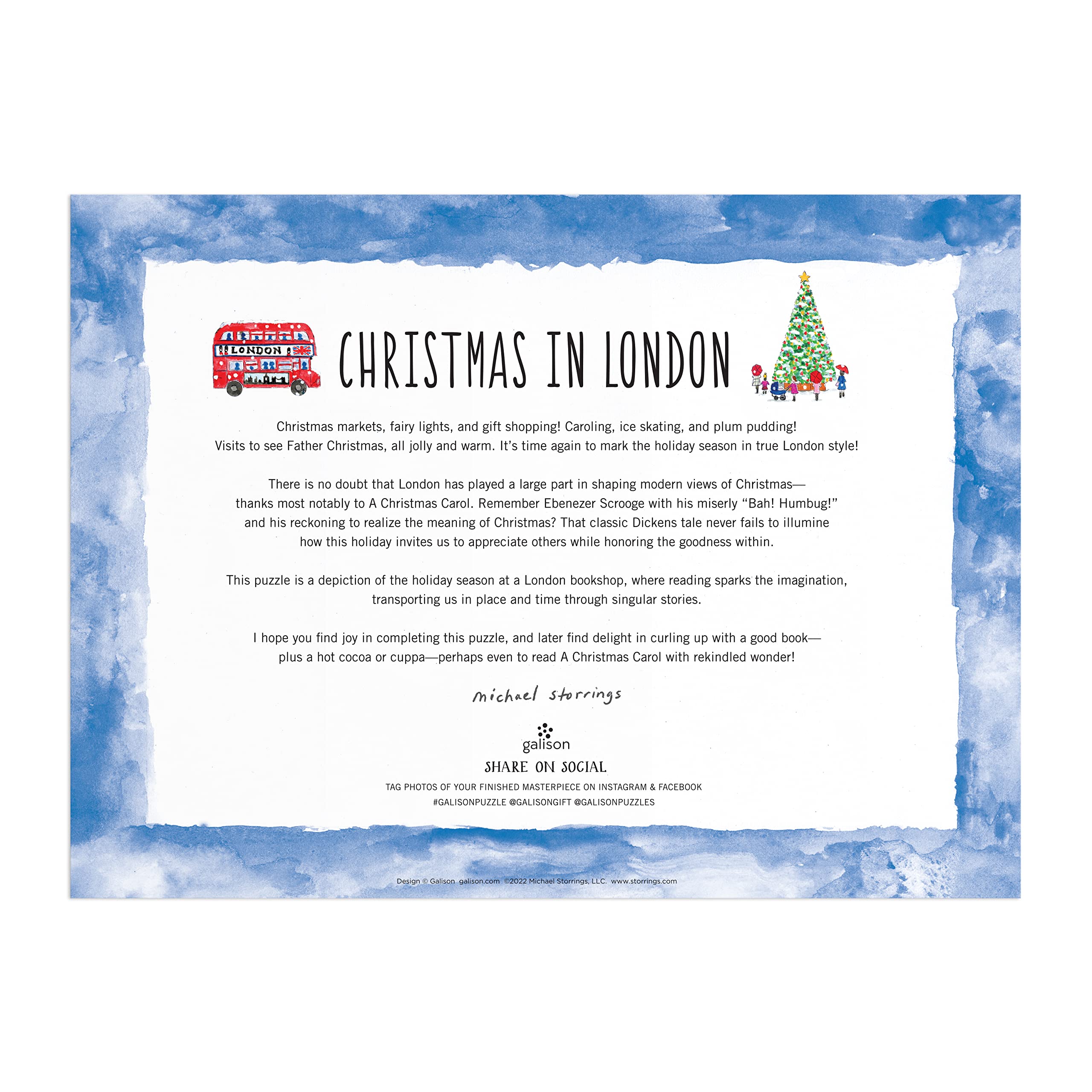 Galison Michael Storrings Christmas in London 1000 Piece Jigsaw Puzzle 9
