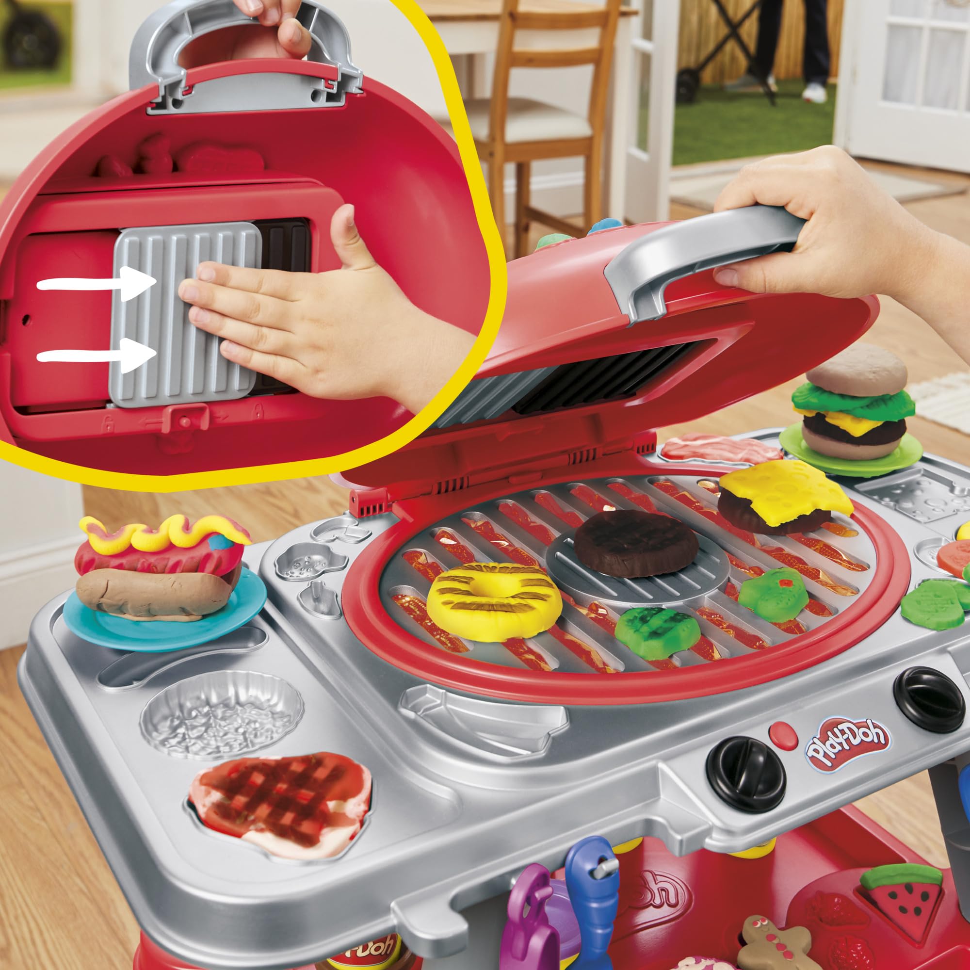 Play-Doh Sizzlin‘ Grill Spielzeug-Spielset – Interaktives Grill-Rollenspiel für Kinder ab 3 Jahren 8