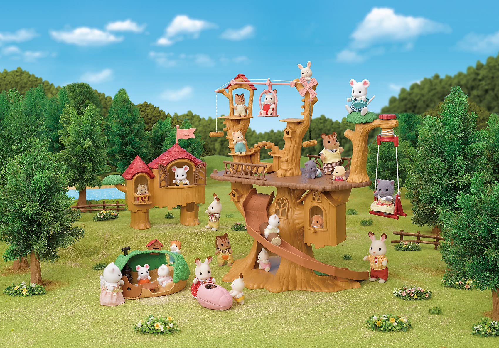 Sylvanian Families Baby Ropeway Park Playset - Ropeway Adventure with Milk Rabbit Baby 18