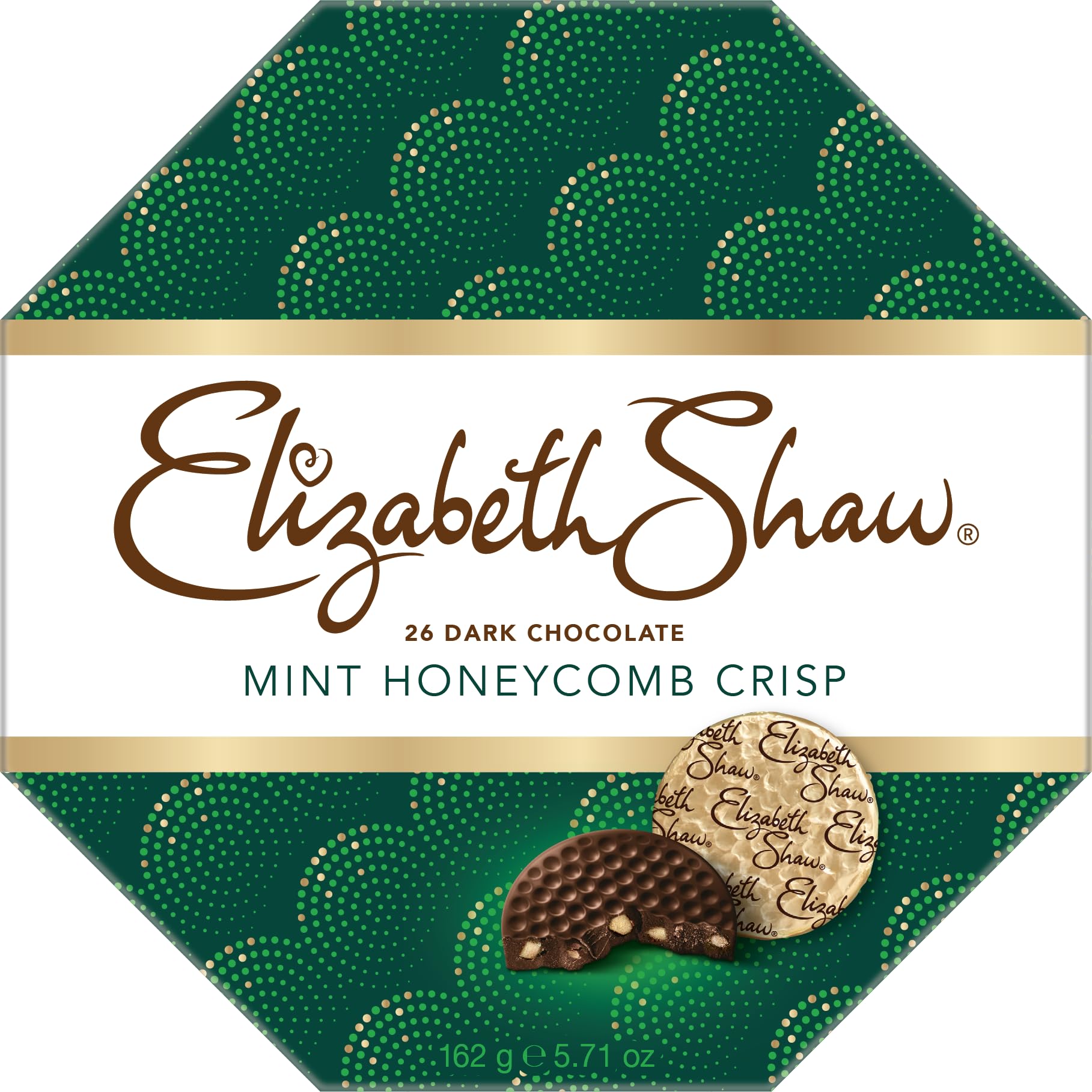 Elizabeth Shaw Dark Mint Crisp 162g - Rich Dark Chocolate with Crisp Honeycomb & Mint