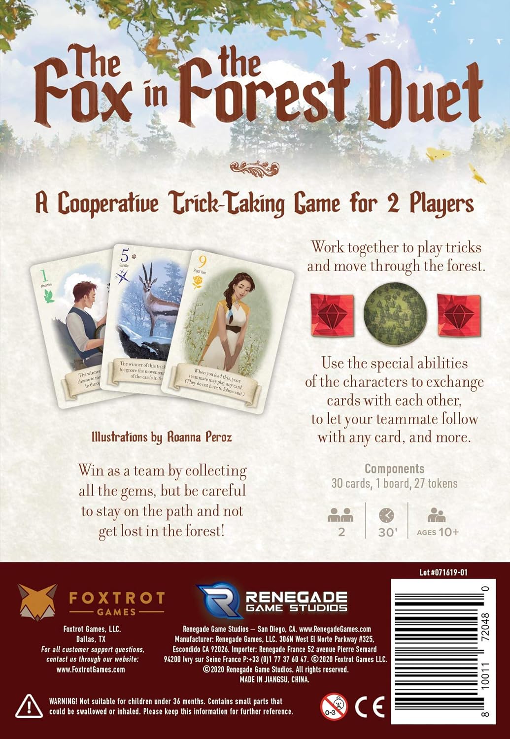 Renegade Game Studios Fox in the Forest Duet Cooperative Card Game 6