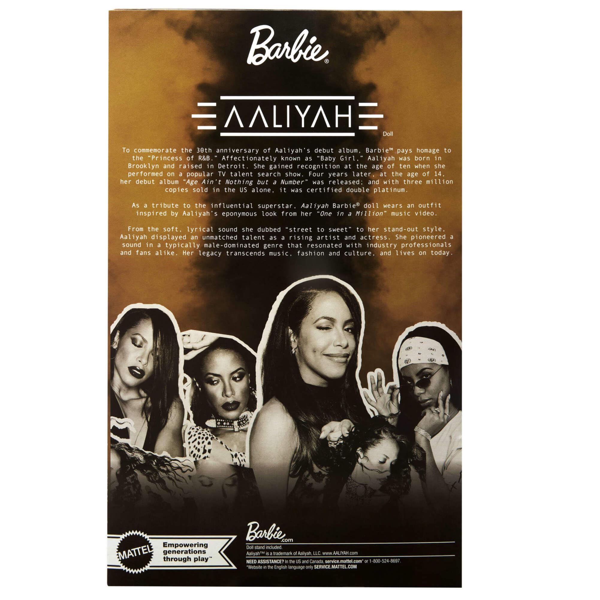 Barbie Signature Aaliyah Collectible Doll - '90s Inspired Faux Leather Outfit 5