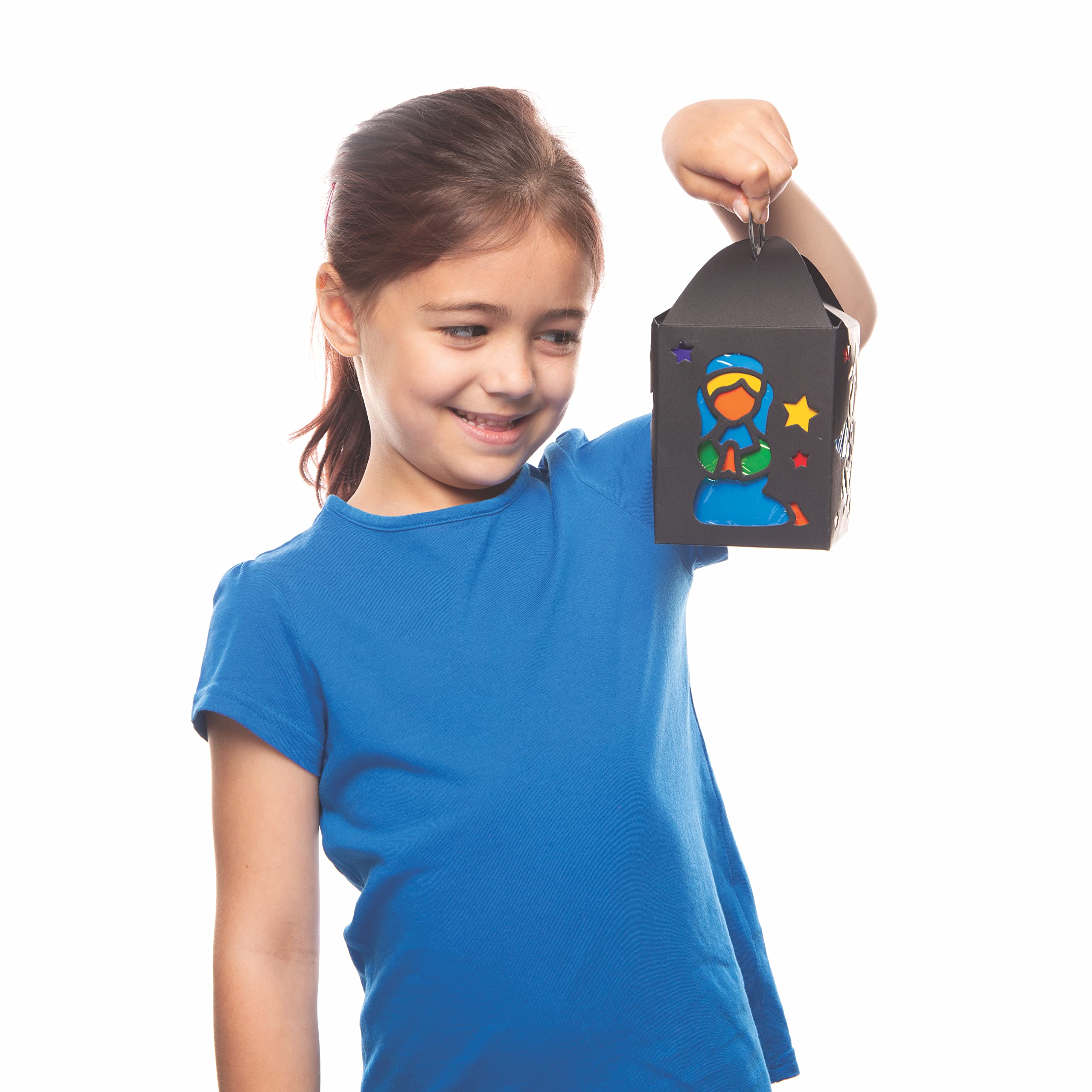 Baker Ross Nativity Stained Glass Lantern Kits - Pack of 4, Ages 5+, Assorted Designs 4