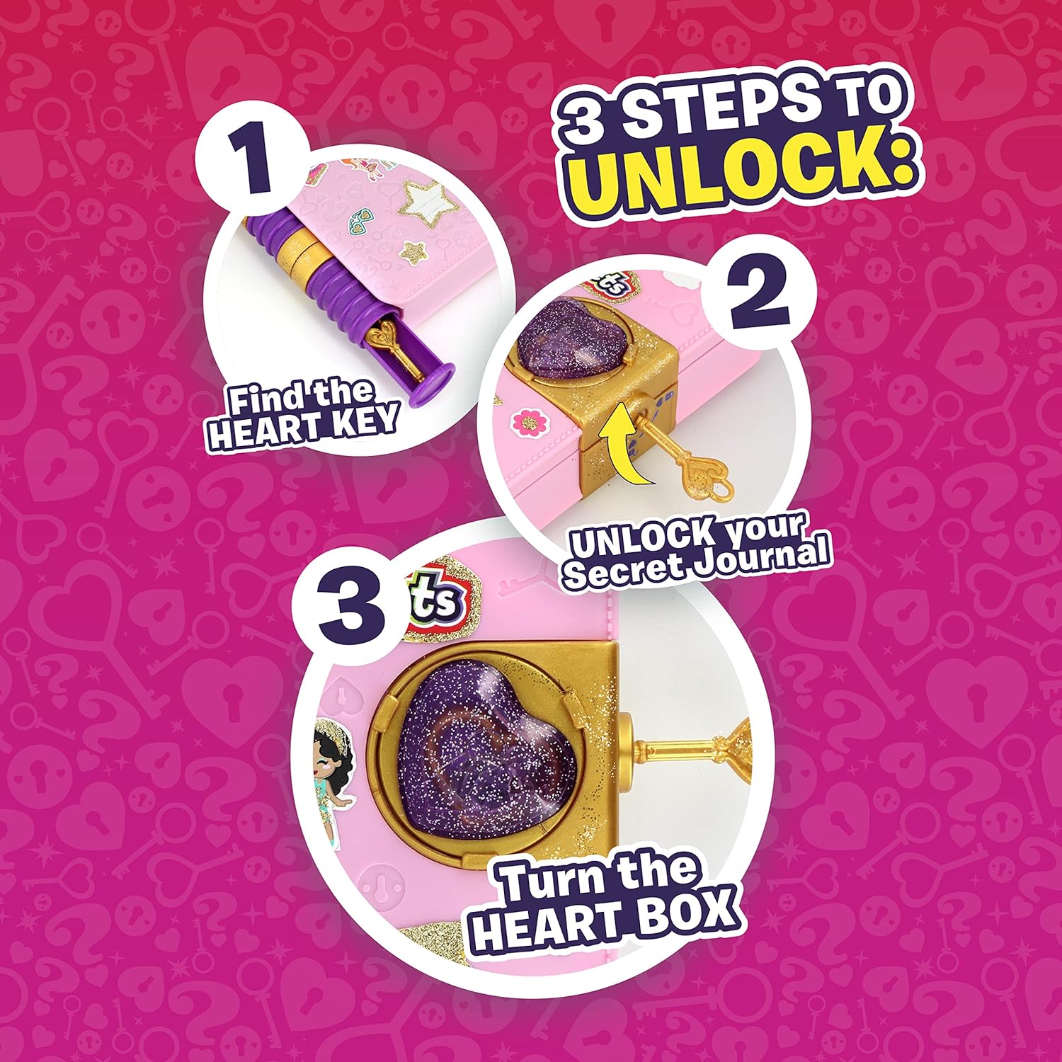 Funlockets Secret Journal NEW Glitter Edition. Secret Lockable Girl’s Diary with 7