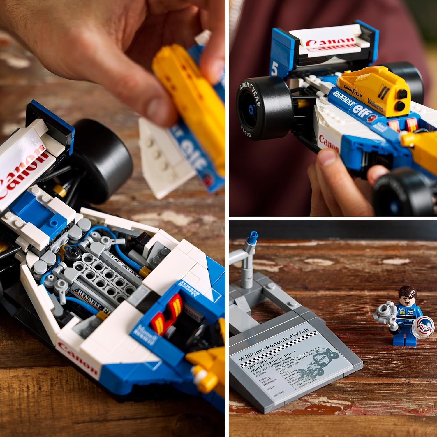 LEGO Icons Williams Racing FW14B & Nigel Mansell F1 Car Model Set - 799-Piece Building Kit for Adults 16