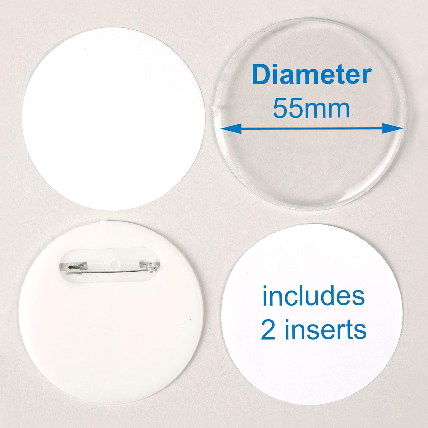 Baker Ross Design Your Own Badge Craft Kit (Pack of 10) - 5.5 cm White DIY Badges for Kids 7