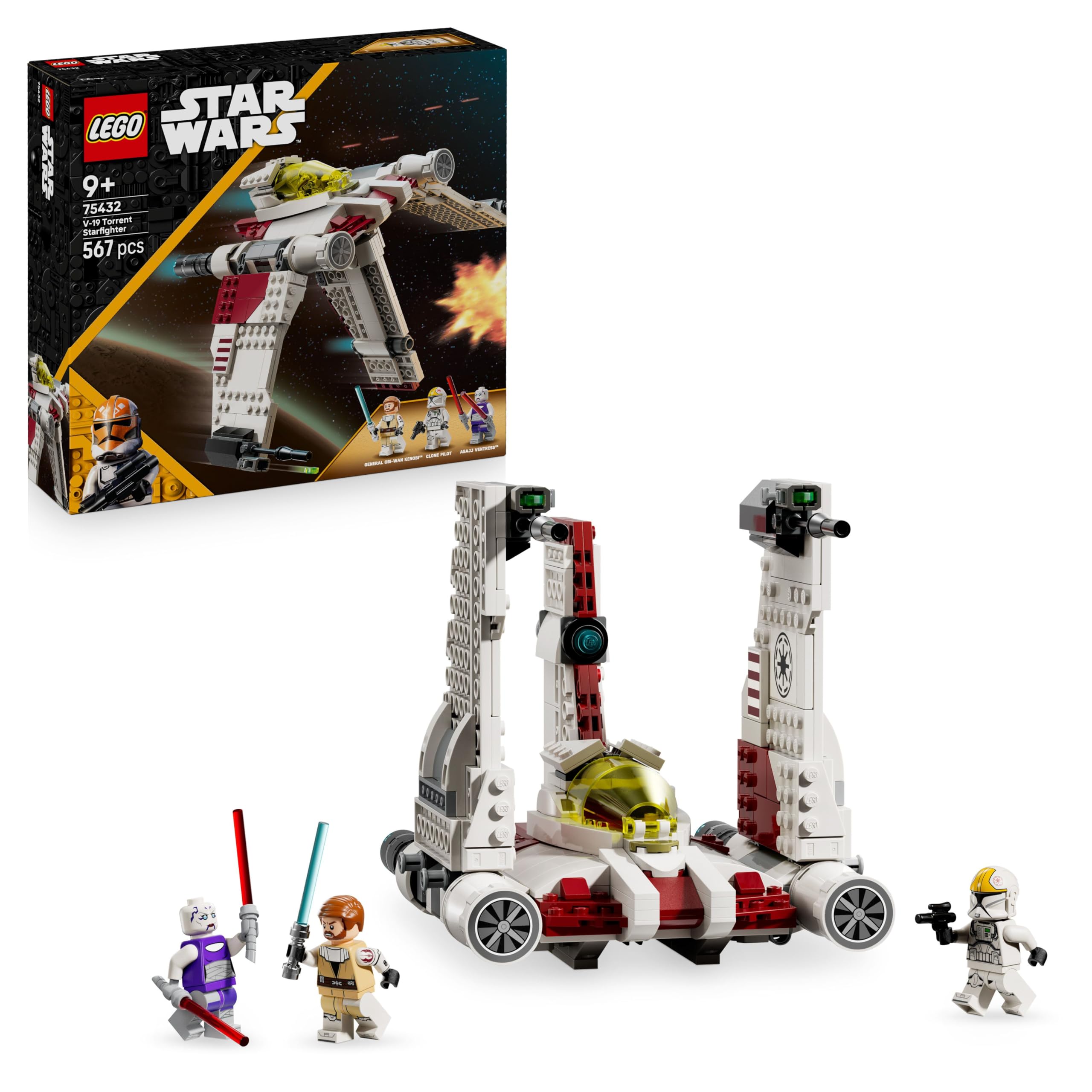 LEGO Star Wars V-19 Torrent Starfighter Building Set 75432 | Ages 9+ | Includes 3 Minifigures