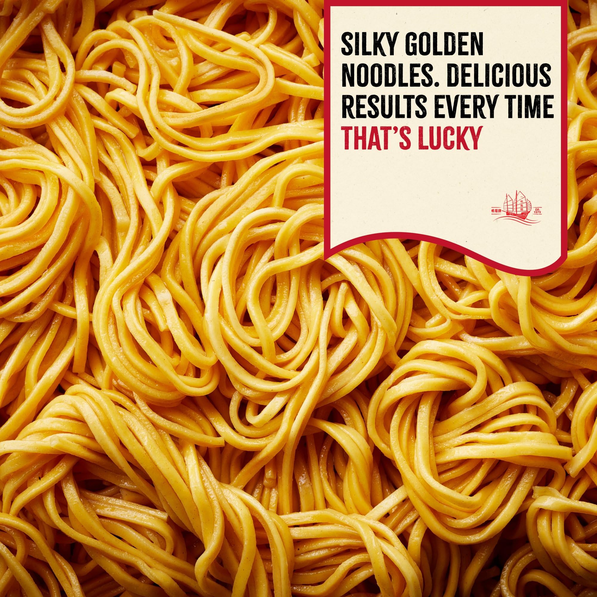 LUCKY BOAT No1 Thick Chow Mein Noodles 900G - Restaurant Quality Chinese Noodles