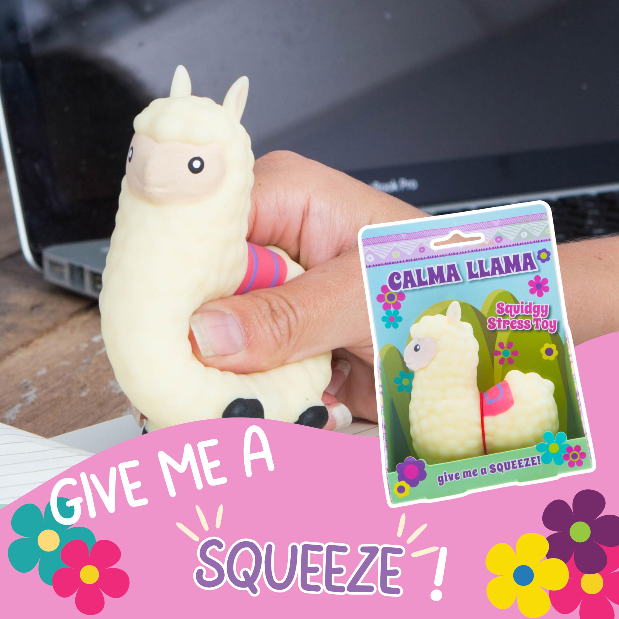 Calma Llama Fun Stress Relief Squeeze Toy | Multicoloured Silicone Fidget for Anxiety | Office Desk Accessory & Gift 5