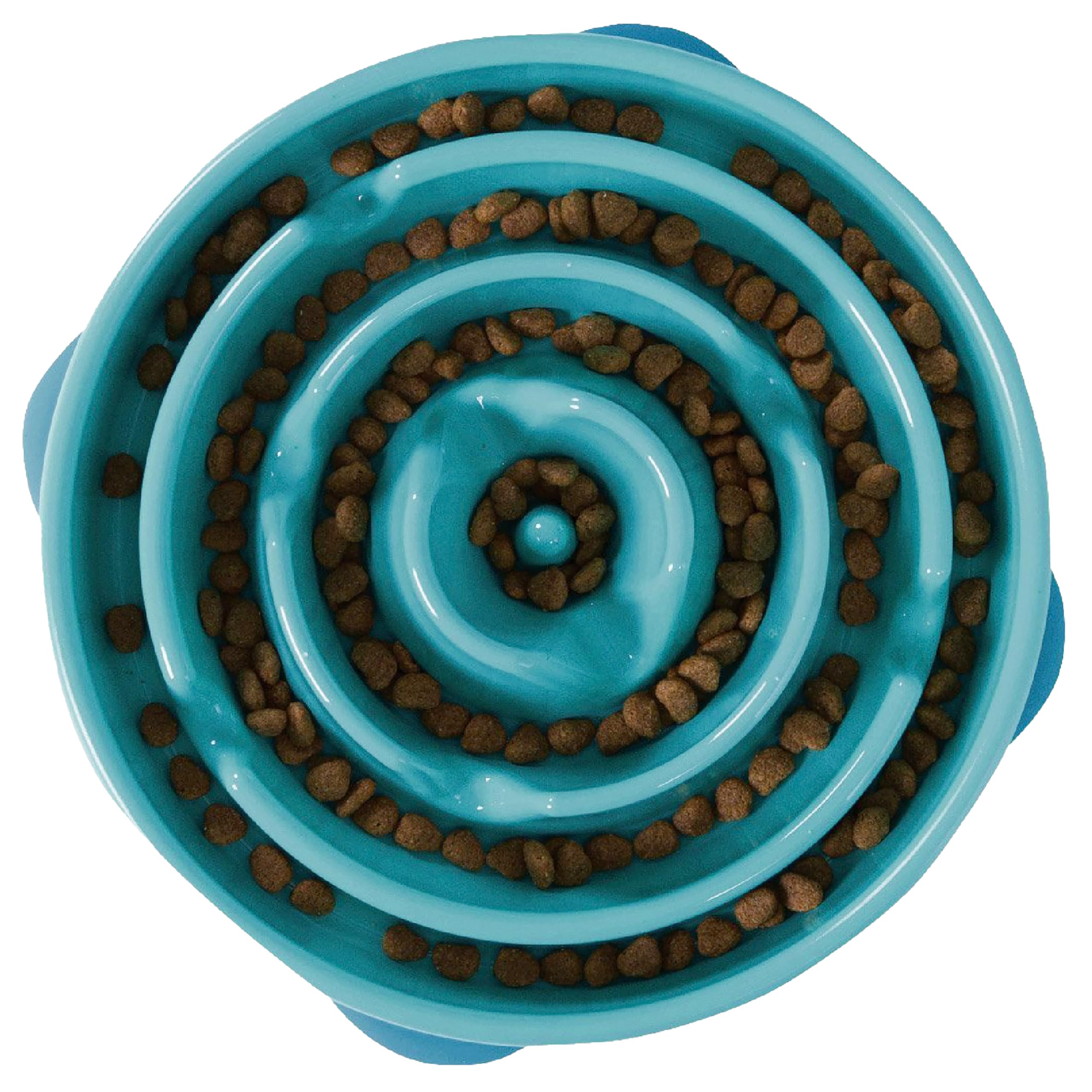 Outward Hound Slow Feeder Dog Bowl - Large Size, Turquoise | Slows Eating 10X | Non-Slip Base