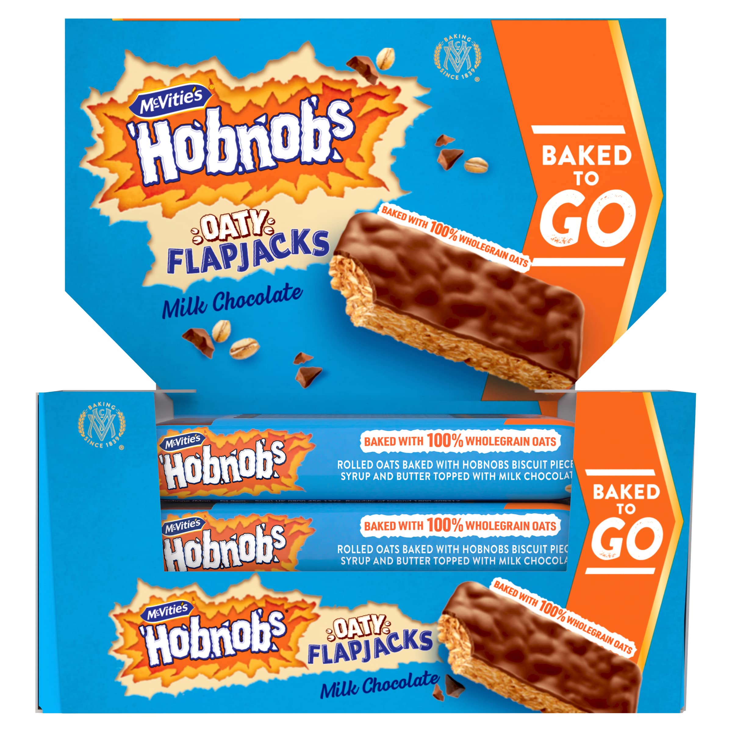 McVitie's Hobnobs Choccy Flapjack, 59g, Pack of 12 Bars