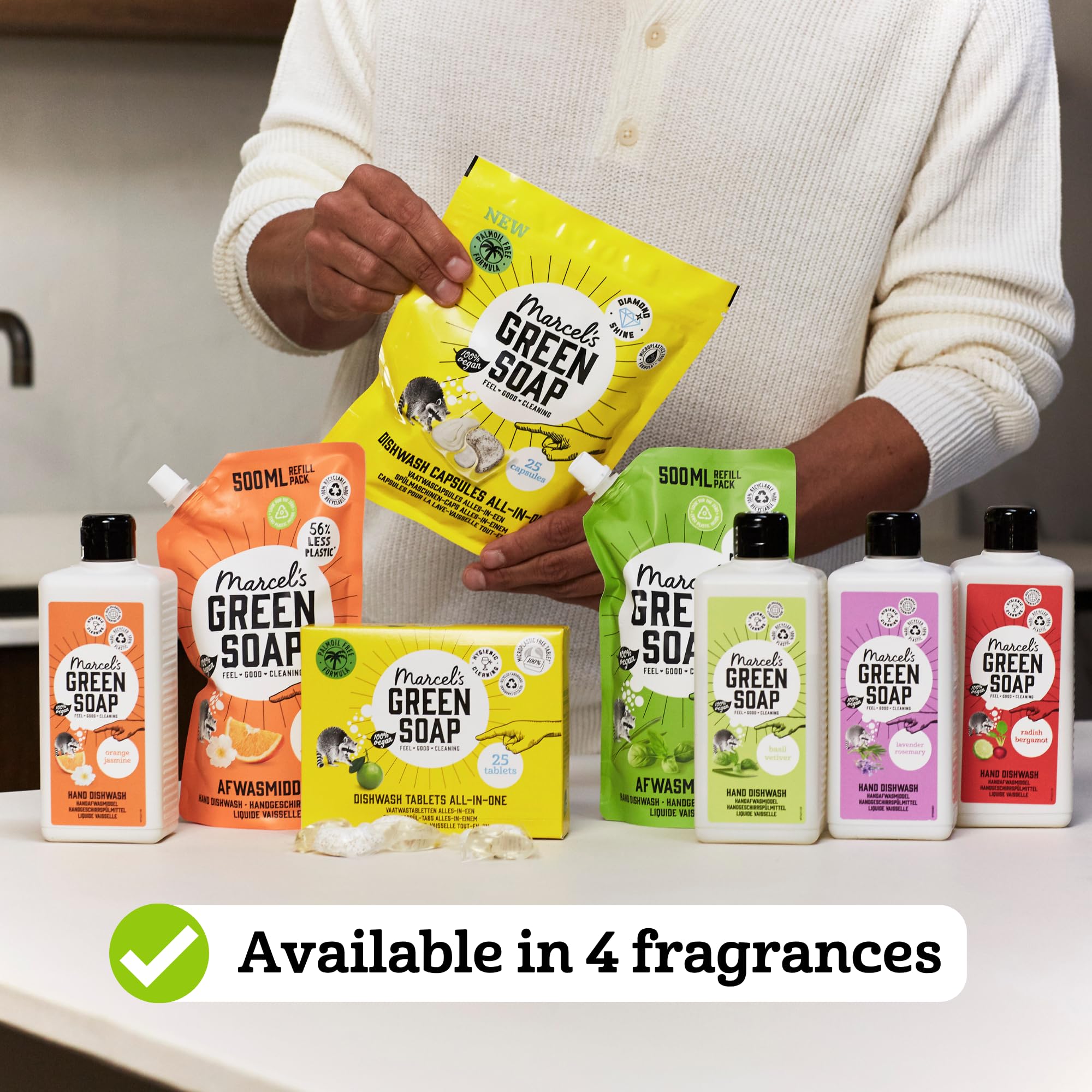 Marcel's Green Soap - Basil & Vetiver Washing-Up Liquid Refill 7