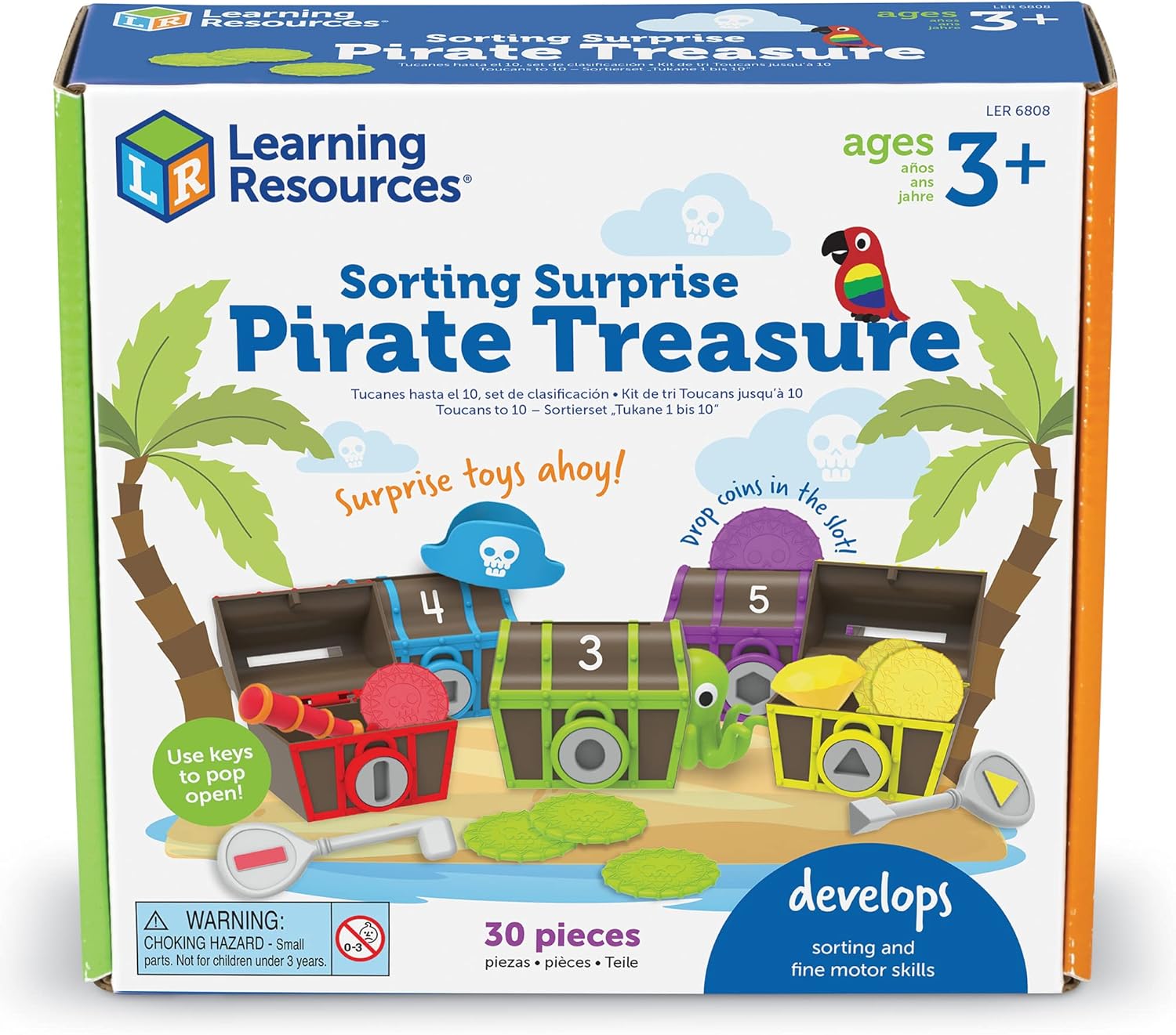 Learning Resources Sorting Surprise Pirate Treasure - Educational Playset for Ages 3+ 6