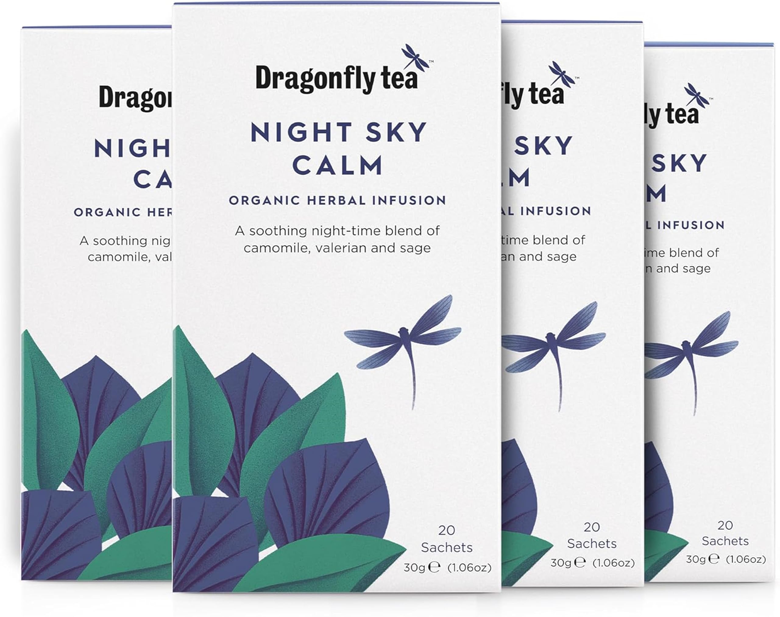 Dragonfly - Night Sky Calm Tea (80 Teebeutel) Bio, plastikfrei, kompostierbar