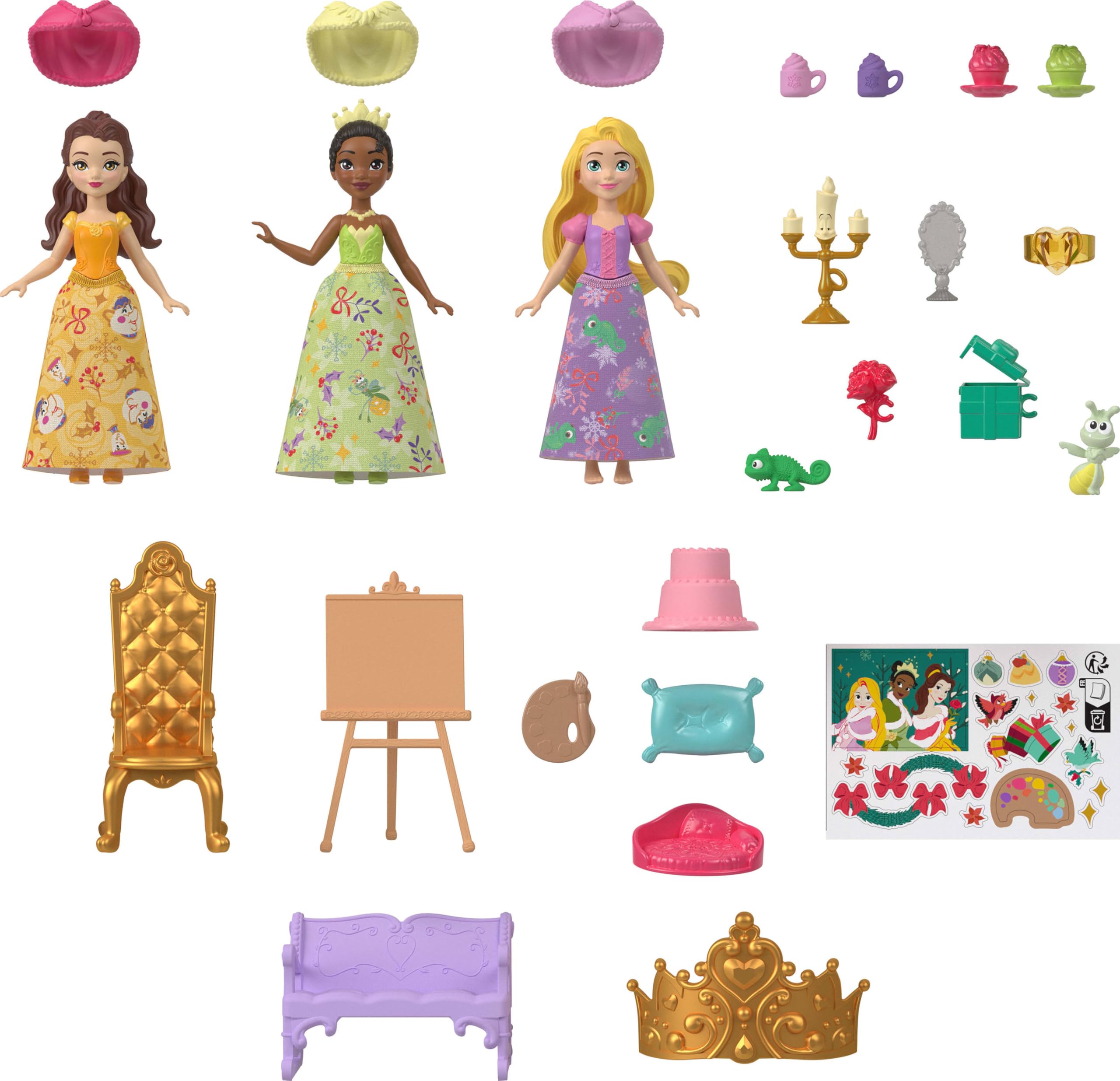 Mattel Disney Princess Doll Advent Calendar - 24 Days of Holiday Surprises with Dolls & Accessories 4