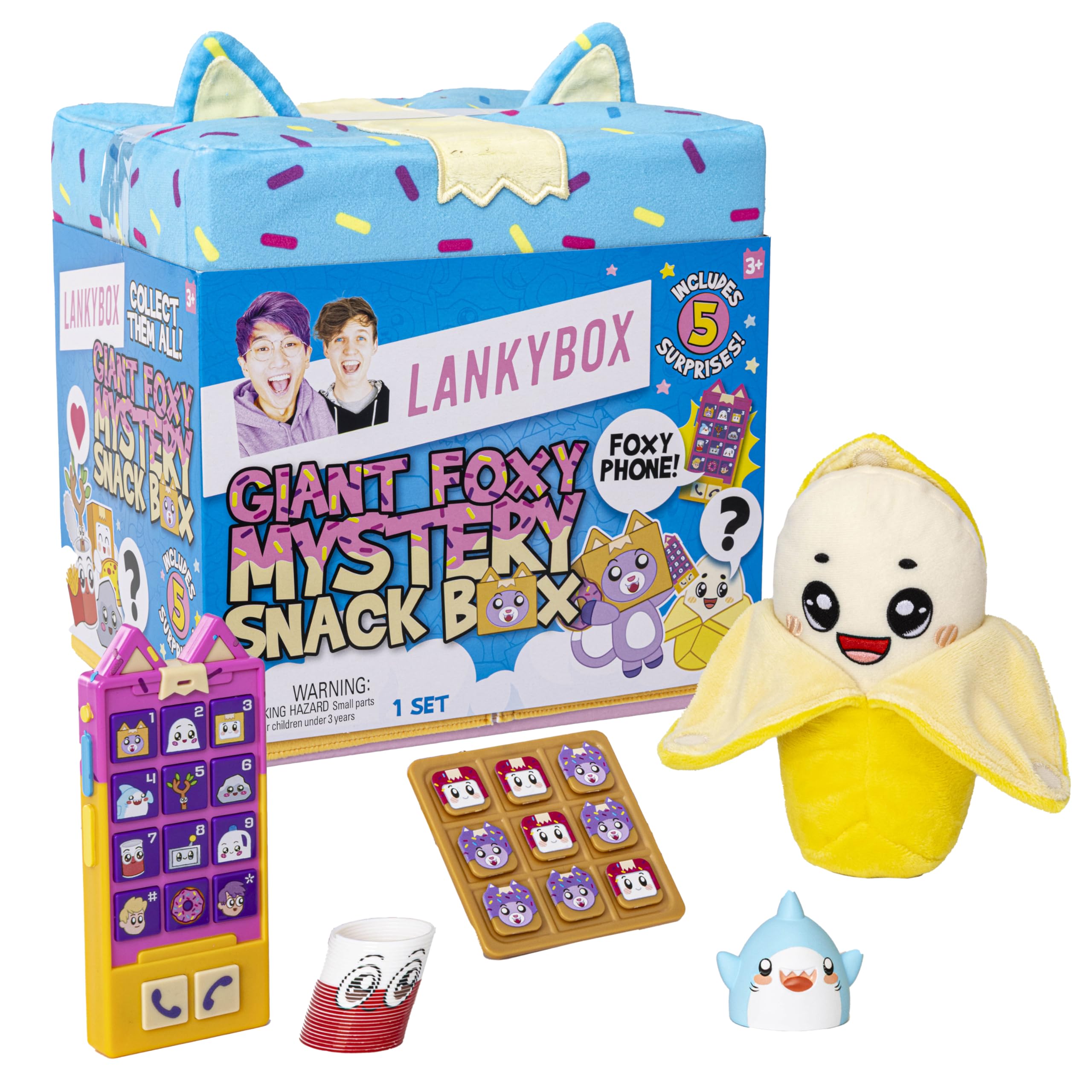 LankyBox Giant Foxy Surprise Snack Box - Mystery Blind Box with Plush, Electronic Phone & Games 4
