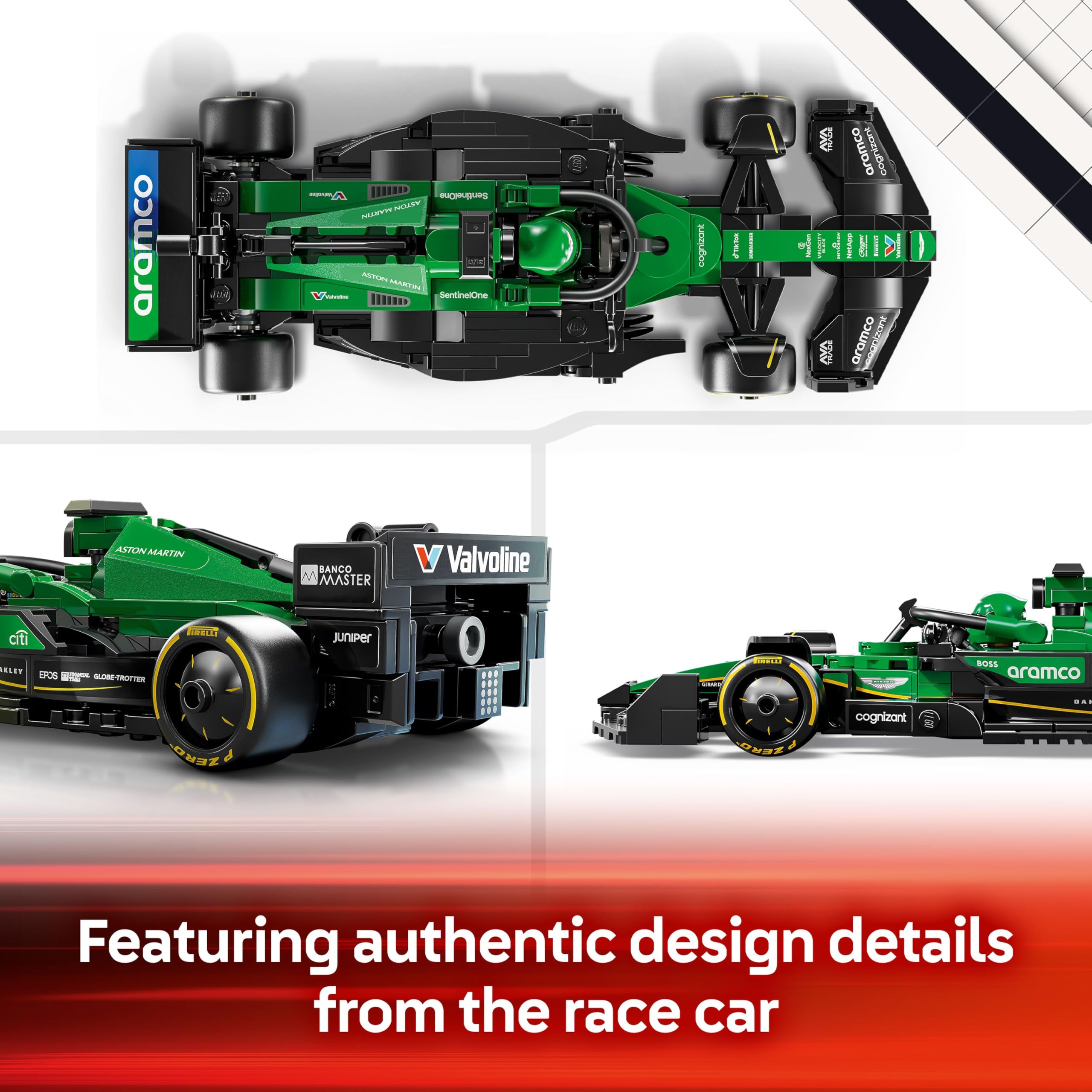 LEGO Speed Champions Aston Martin Aramco F1 AMR24 Race Car Toy - Building Set with Driver Minifigure for Ages 10+ 15