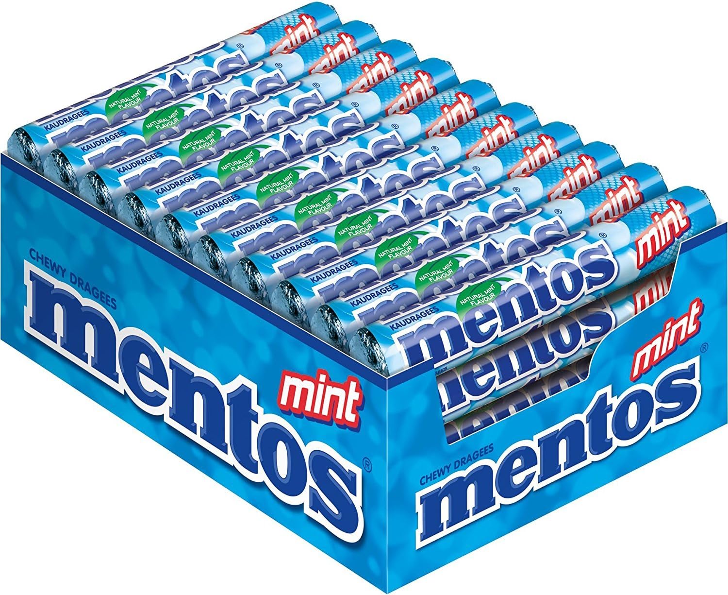 Mentos Mint Chewy Dragees - 40 x 38g Sugar-Free Mints
