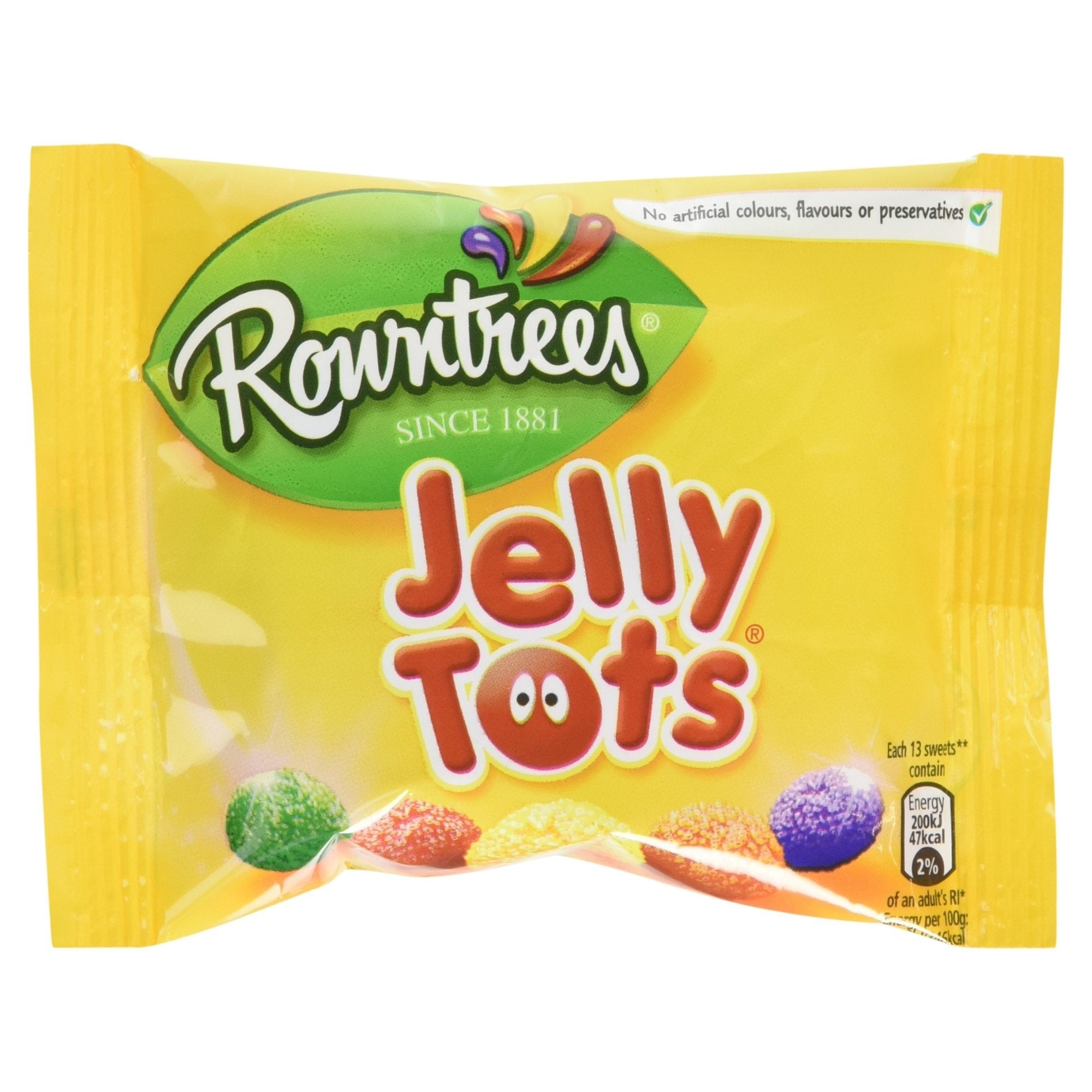 Rowntree's Jelly Tots Sweets – Vegane Kaubonbons mit Früchten, 36 x 42 g