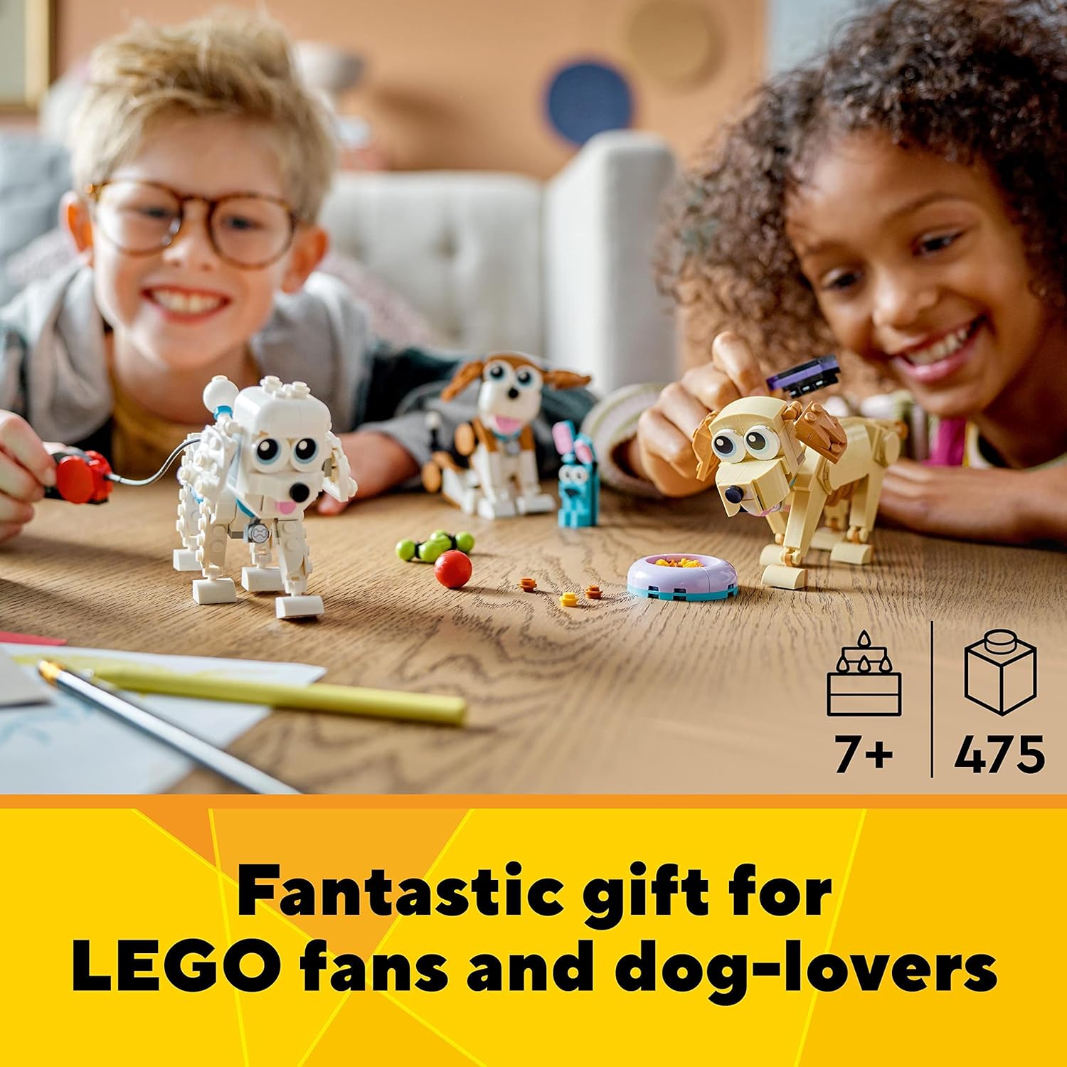 LEGO Creator 3-in-1-Bauset „Entzückende Hunde“ – 7 Rassenfiguren für Kinder ab 7 Jahren 7