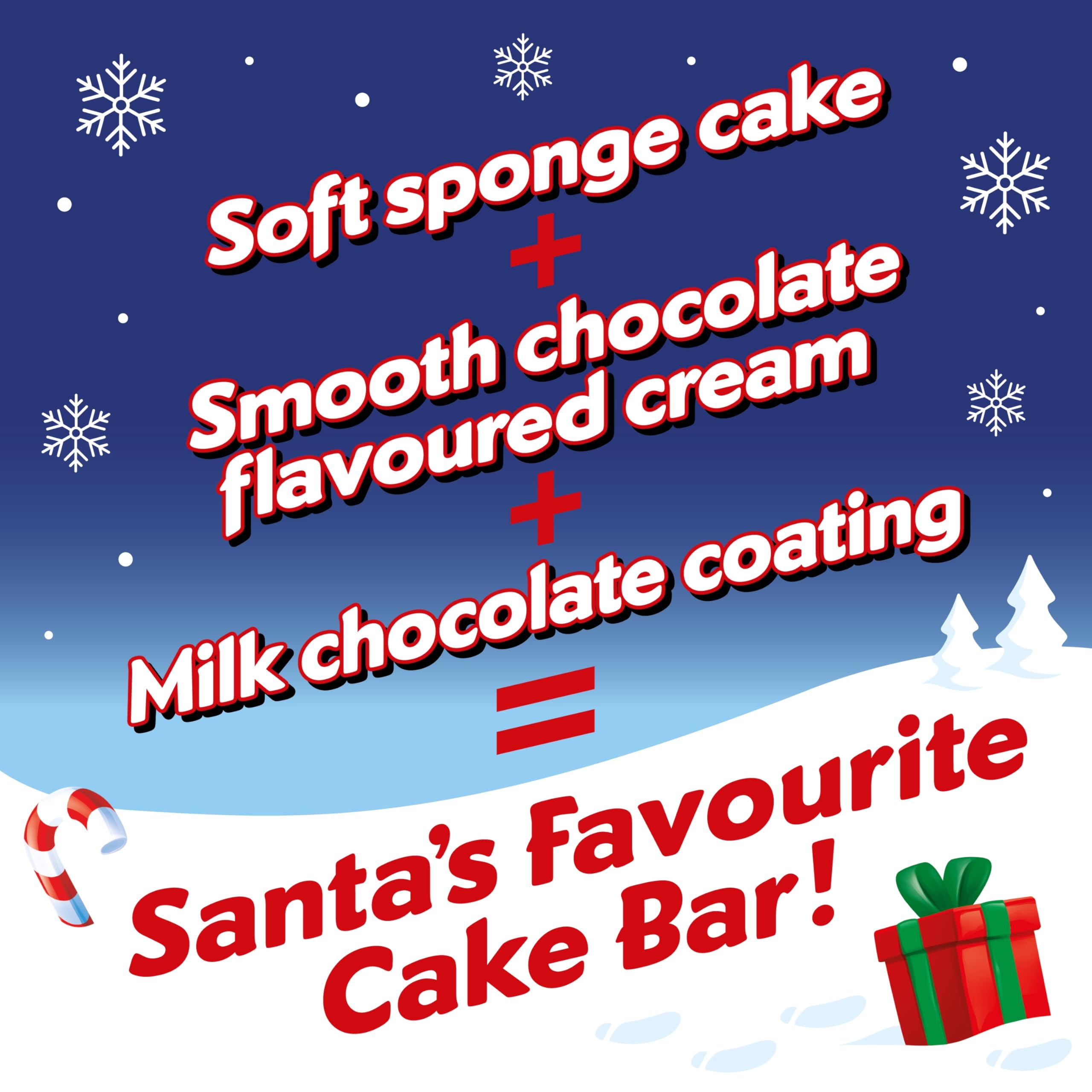 McVitie's Santa Snacks Chocolate Cake Bars, 5 Individually Wrapped Milk Chocolate Sponge Bars 5