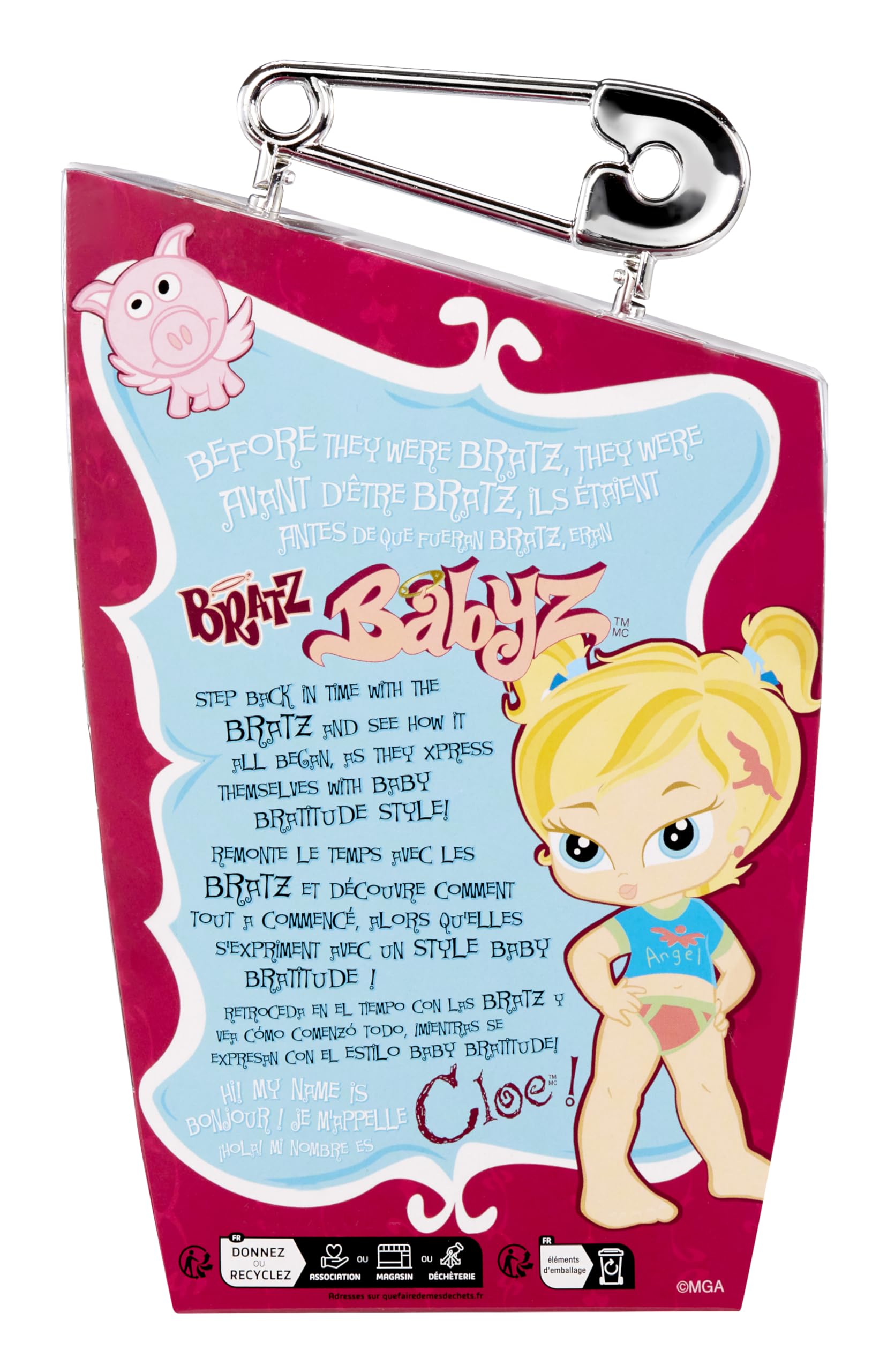 Bratz Babyz Collectible Fashion Doll - Cloe with Real Fashions, Flocked Pet & Baby Bottle Necklace - Ages 3+ 14