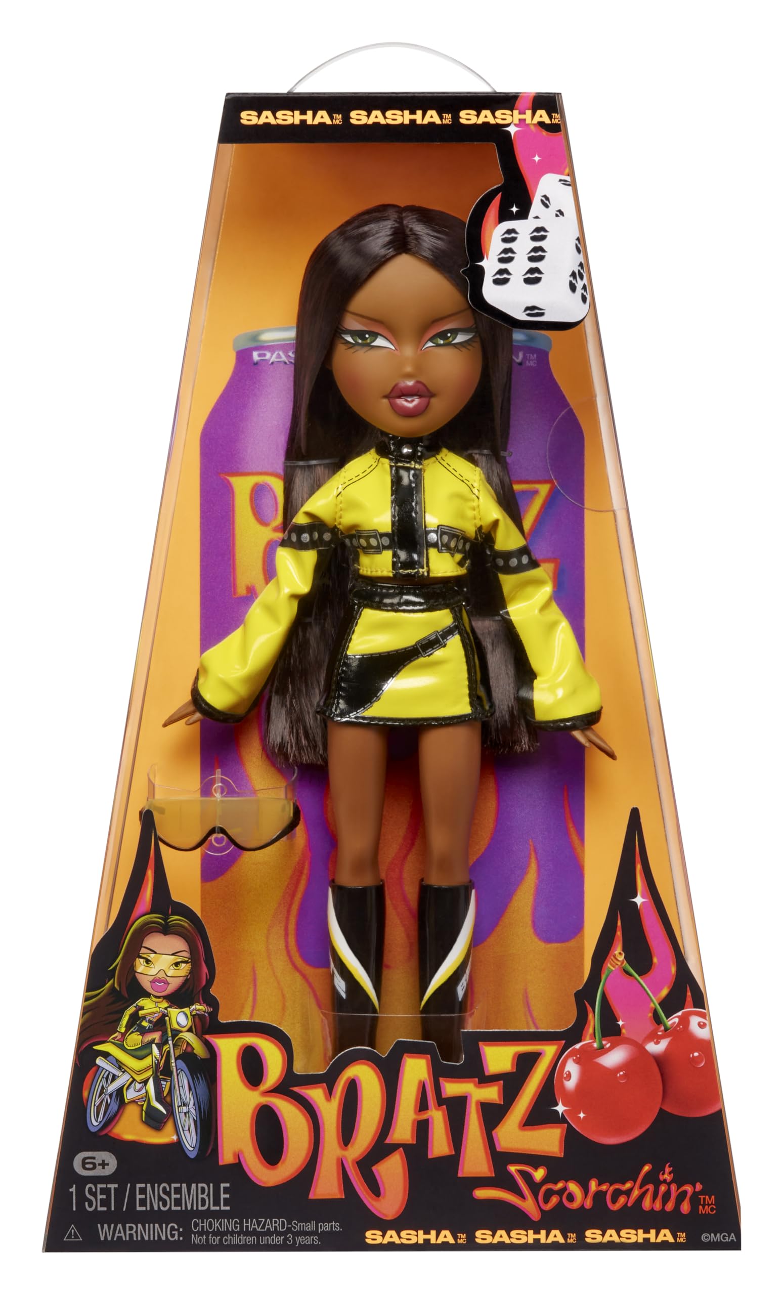 Bratz Scorchin' Sasha Fashion Doll - Moto-Inspired Style with Outfit & Accessories