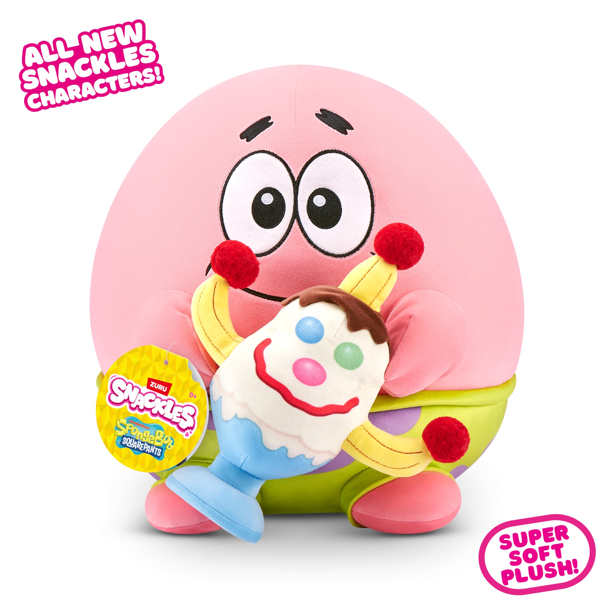 Snackles 14-inch SpongeBob SquarePants Patrick Star Plush - Super-Soft Stuffed Animal 6