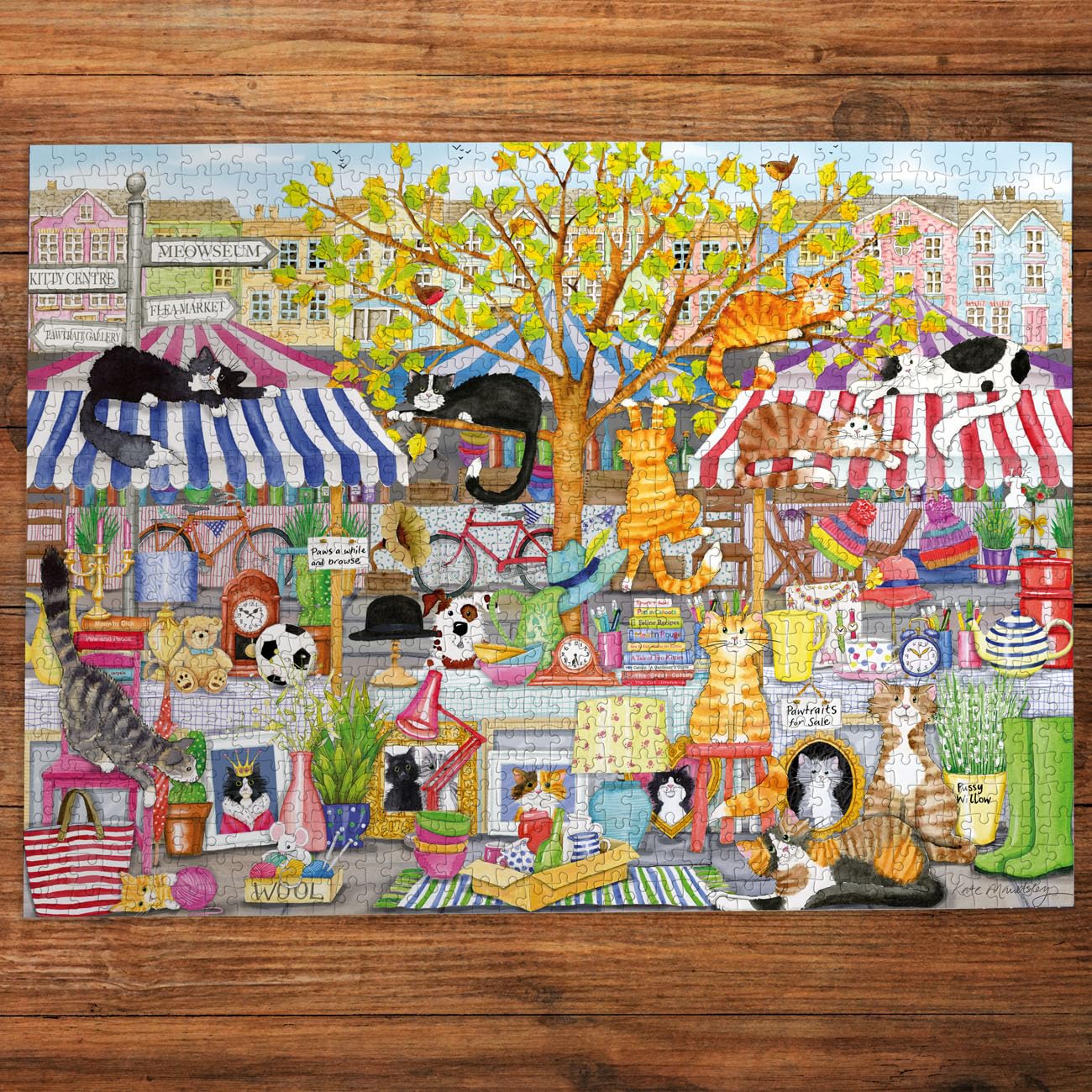 Gibsons Flea Market Moggies Jigsaw Puzzle - 1000 Pieces | 68 x 49 cm