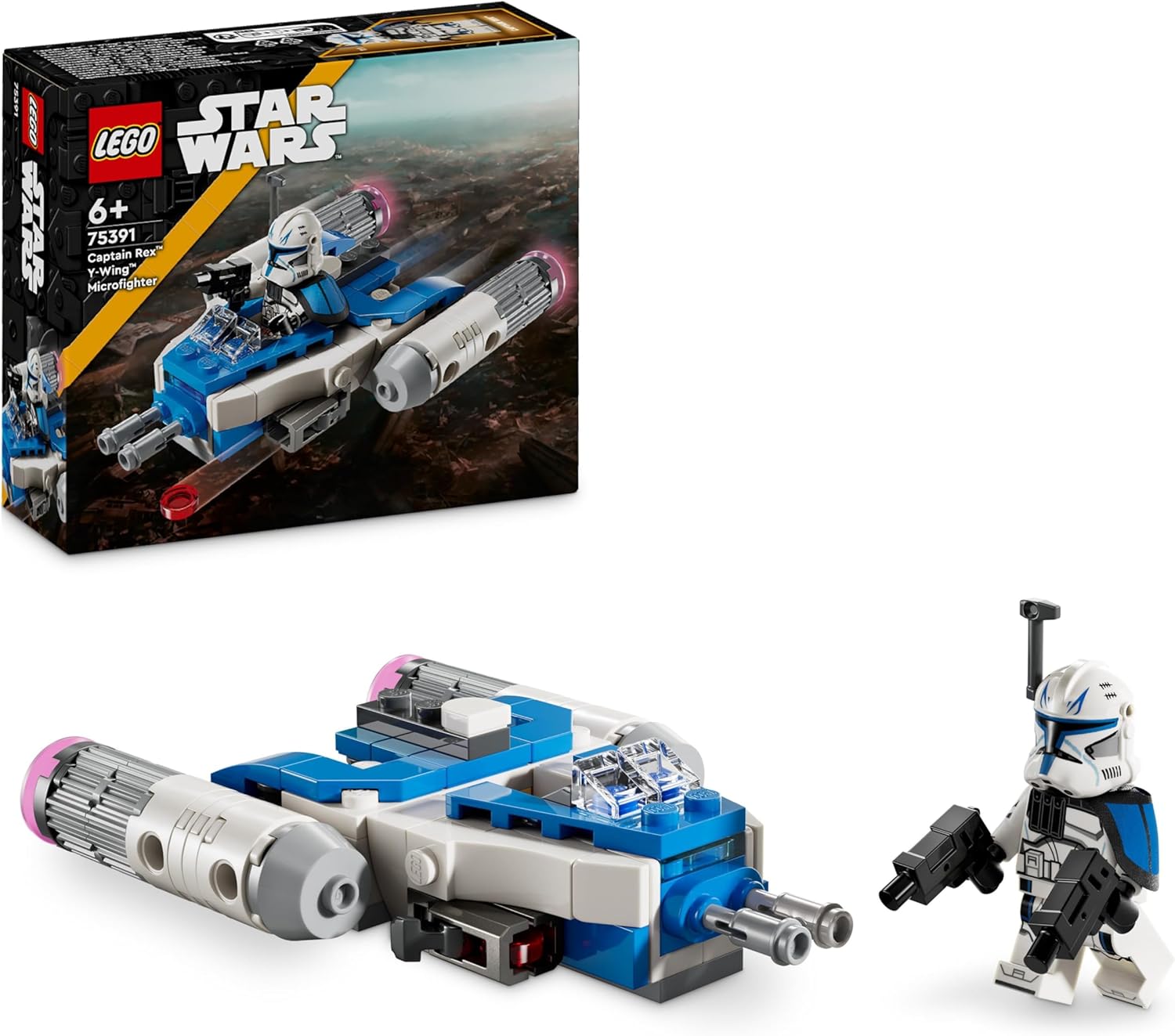 LEGO Star Wars Captain Rex Y-Wing Microfighter 75391 - Buildable Clone Wars Playset for Kids 6+