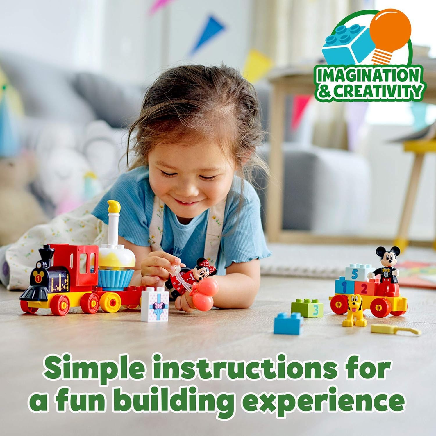 LEGO DUPLO Disney Mickey & Minnie Birthday Train Toy - Building Set for Toddlers 2+ 6