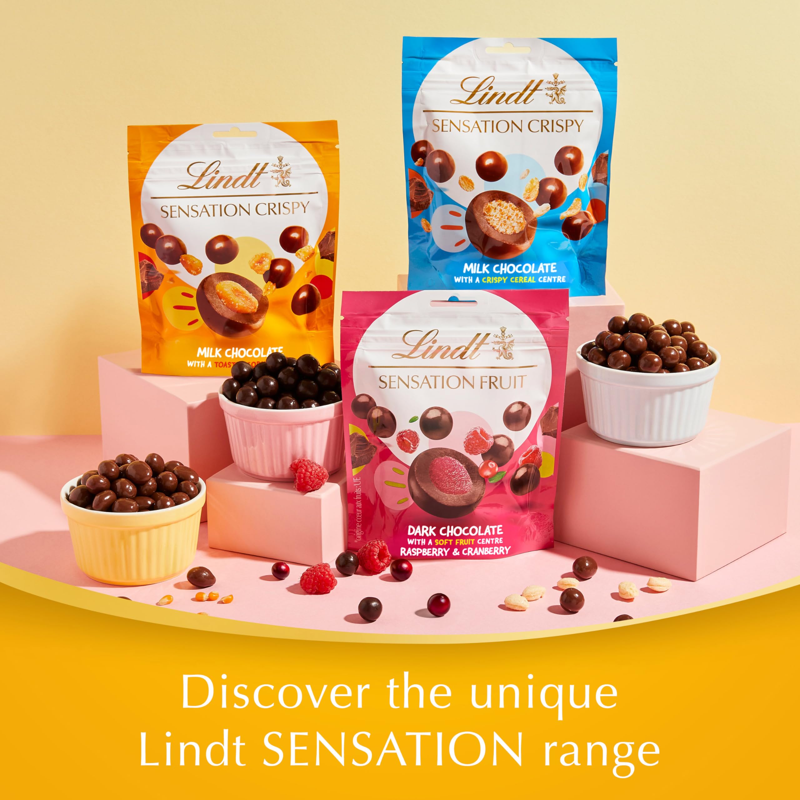 Lindt Crispy Corn Sensations - Milchschokolade mit geröstetem Mais 140g Beutel 3