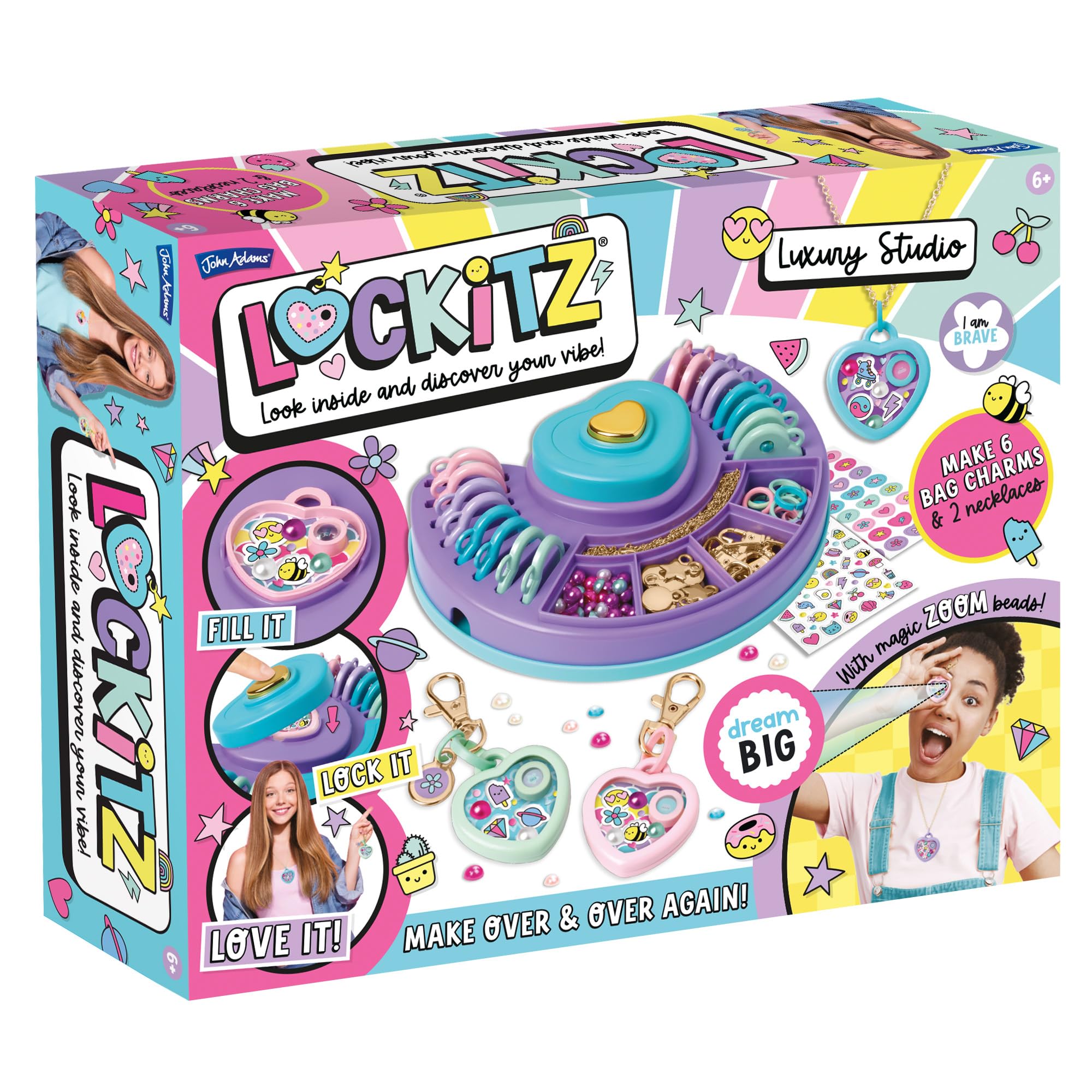John Adams Lockitz Luxury Studio - Arts & Crafts Jewellery Making Kit for Kids Ages 6-12