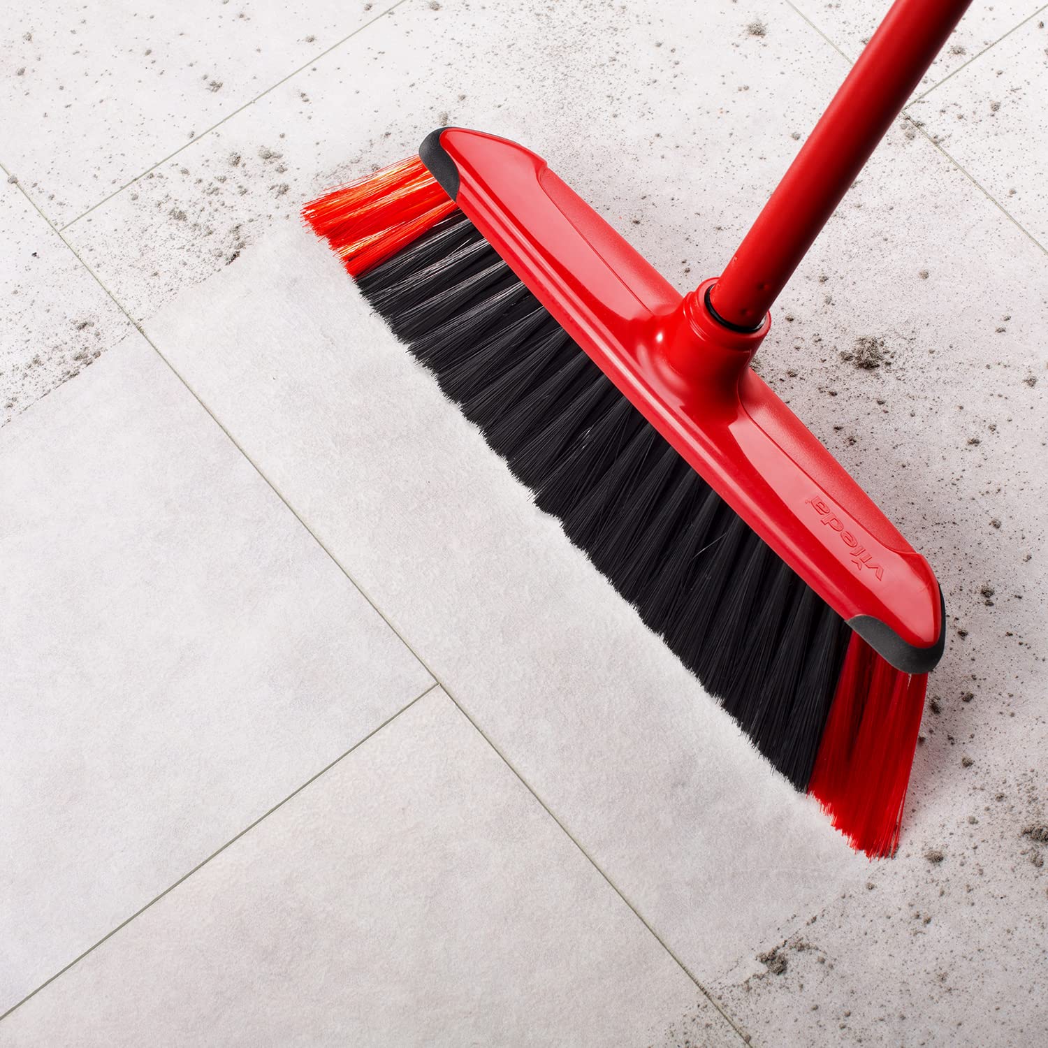 Vileda 3Action Indoor Broom with 3 Different Bristles, Red - Grey, 28 x 14 cm 8